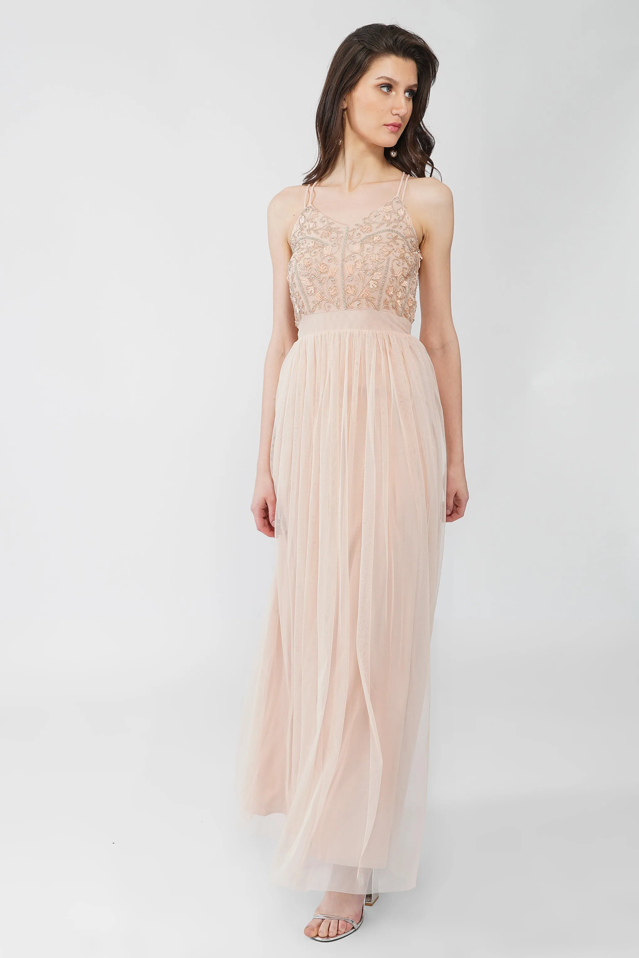 Ursa Blush Pink Embellished Maxi Dress sold by Lace & Beads product image thumbnail 5