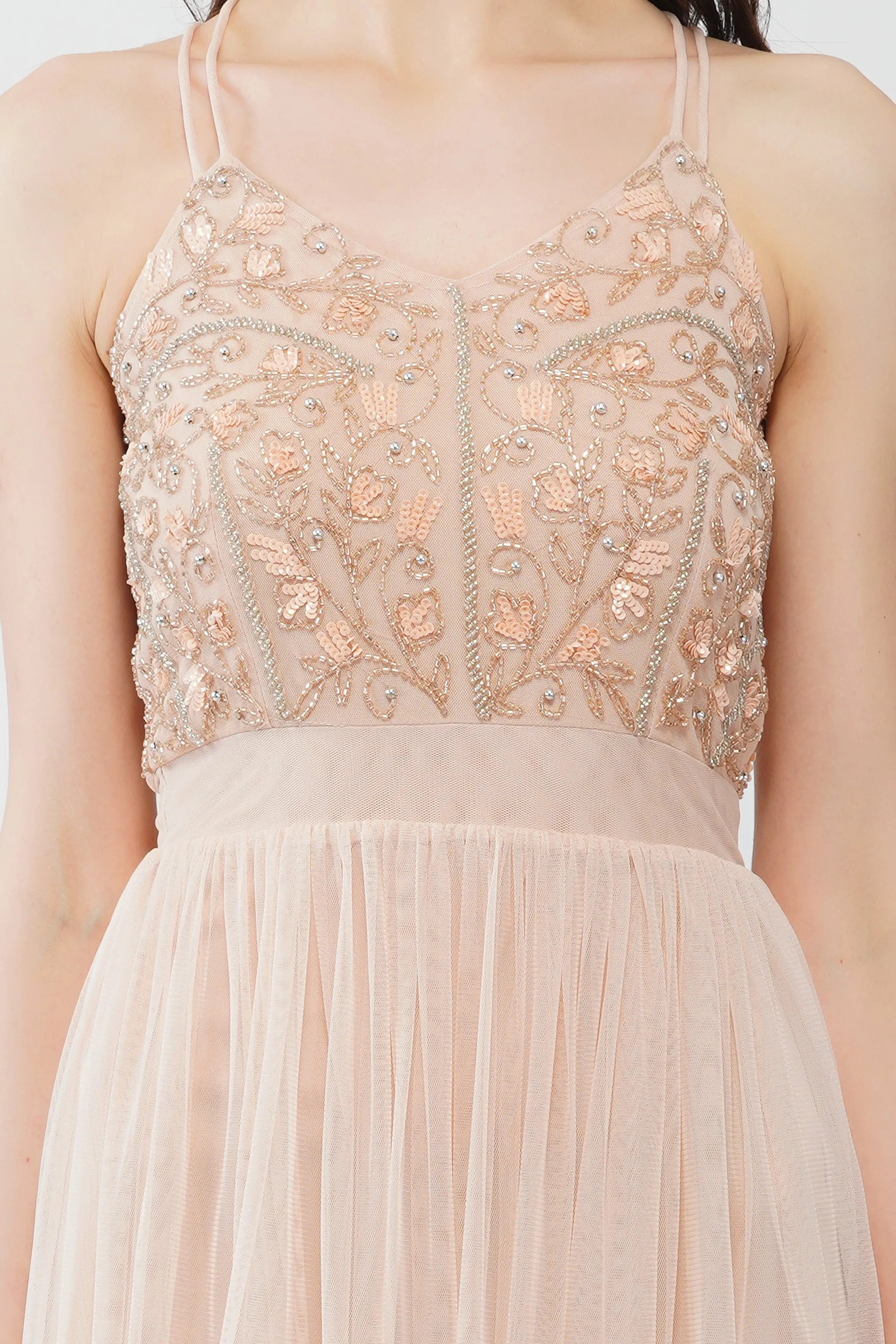 Ursa Blush Pink Embellished Maxi Dress sold by Lace & Beads product image thumbnail 3