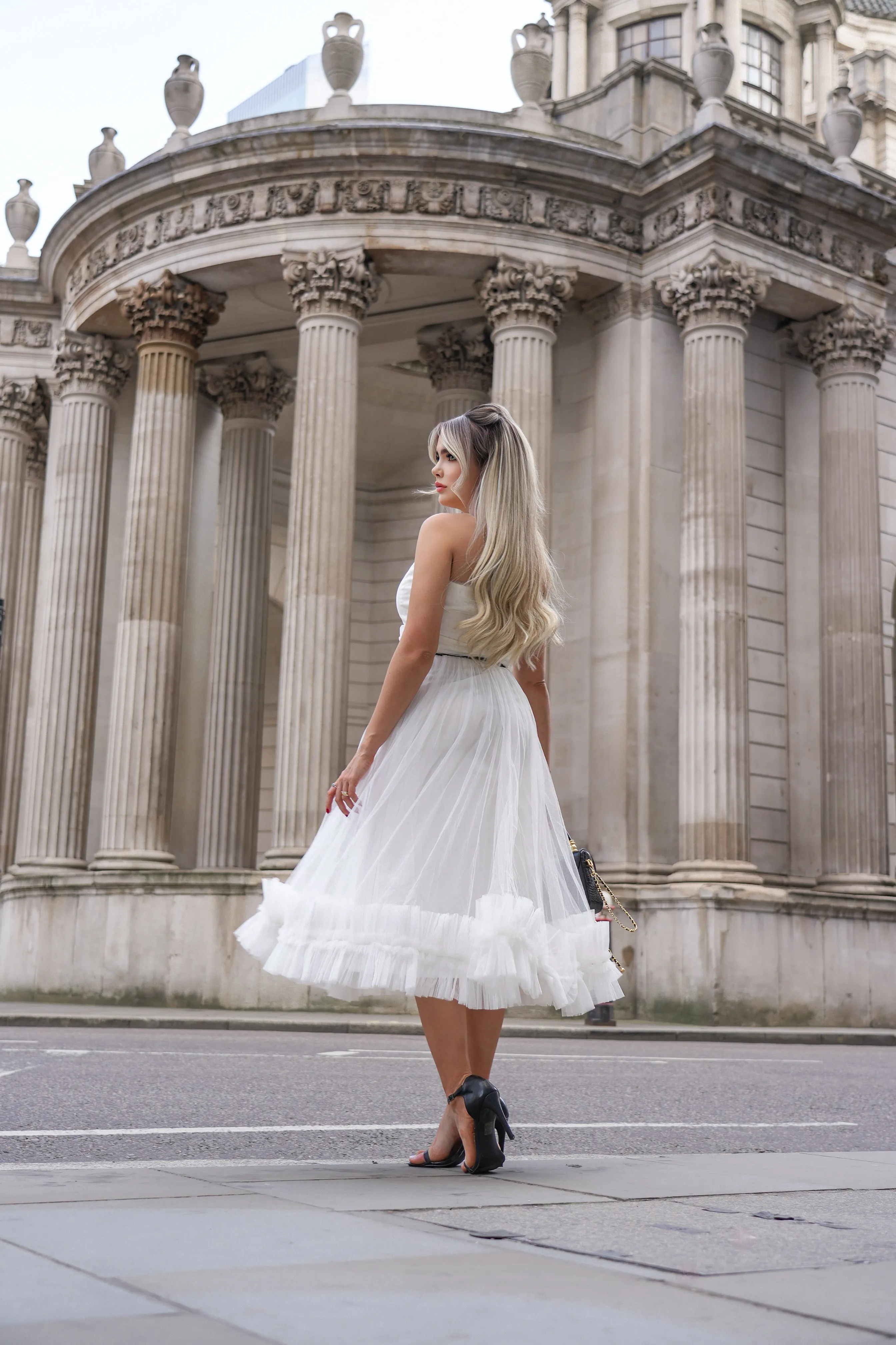 Orion Bridal Tulle Midi Dress in Ivory sold by Lace & Beads product image thumbnail 2