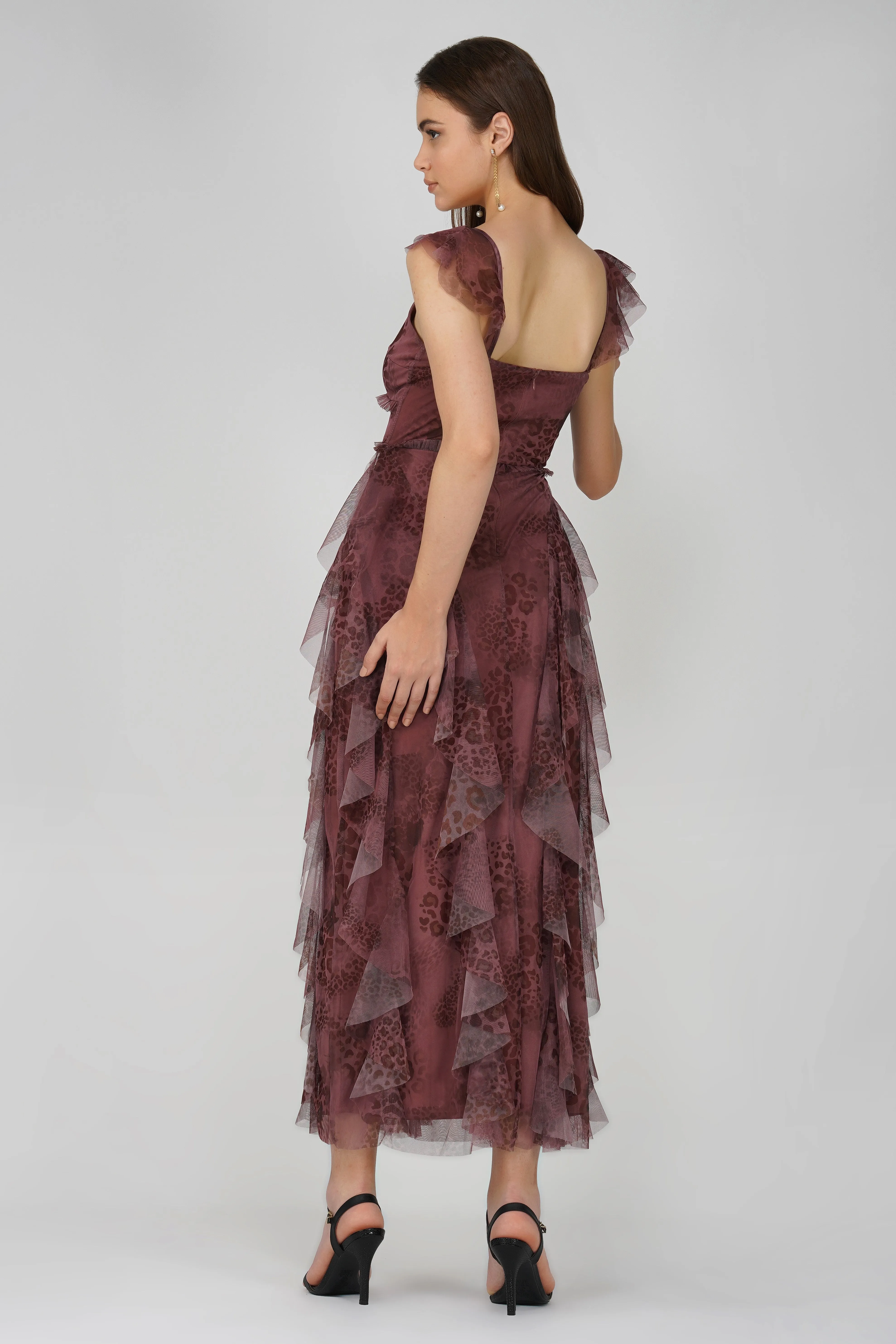 Malin Maxi Dress in Leopard Print sold by Lace & Beads product image thumbnail 3