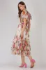 Madison Tulle Midi Dress in Floral Print sold by Lace & Beads