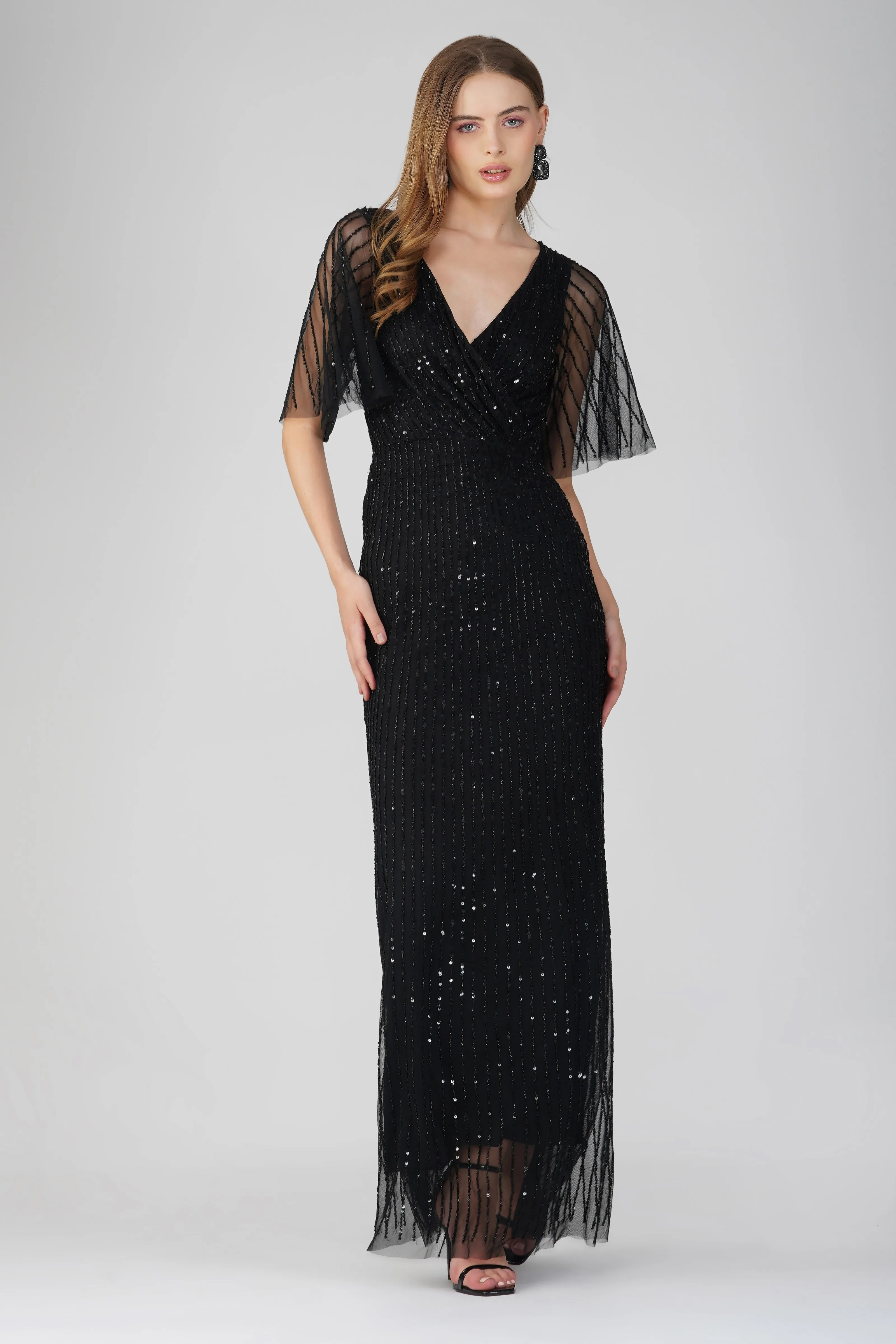Moschina Embellished Maxi Dress in Black sold by Lace & Beads product image thumbnail 4