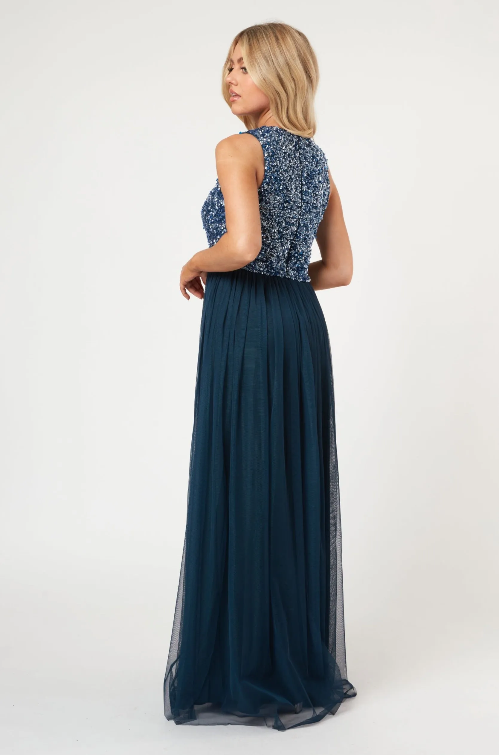 Picasso Navy Blue Bridesmaid Maxi Dress sold by Lace & Beads product image thumbnail 5