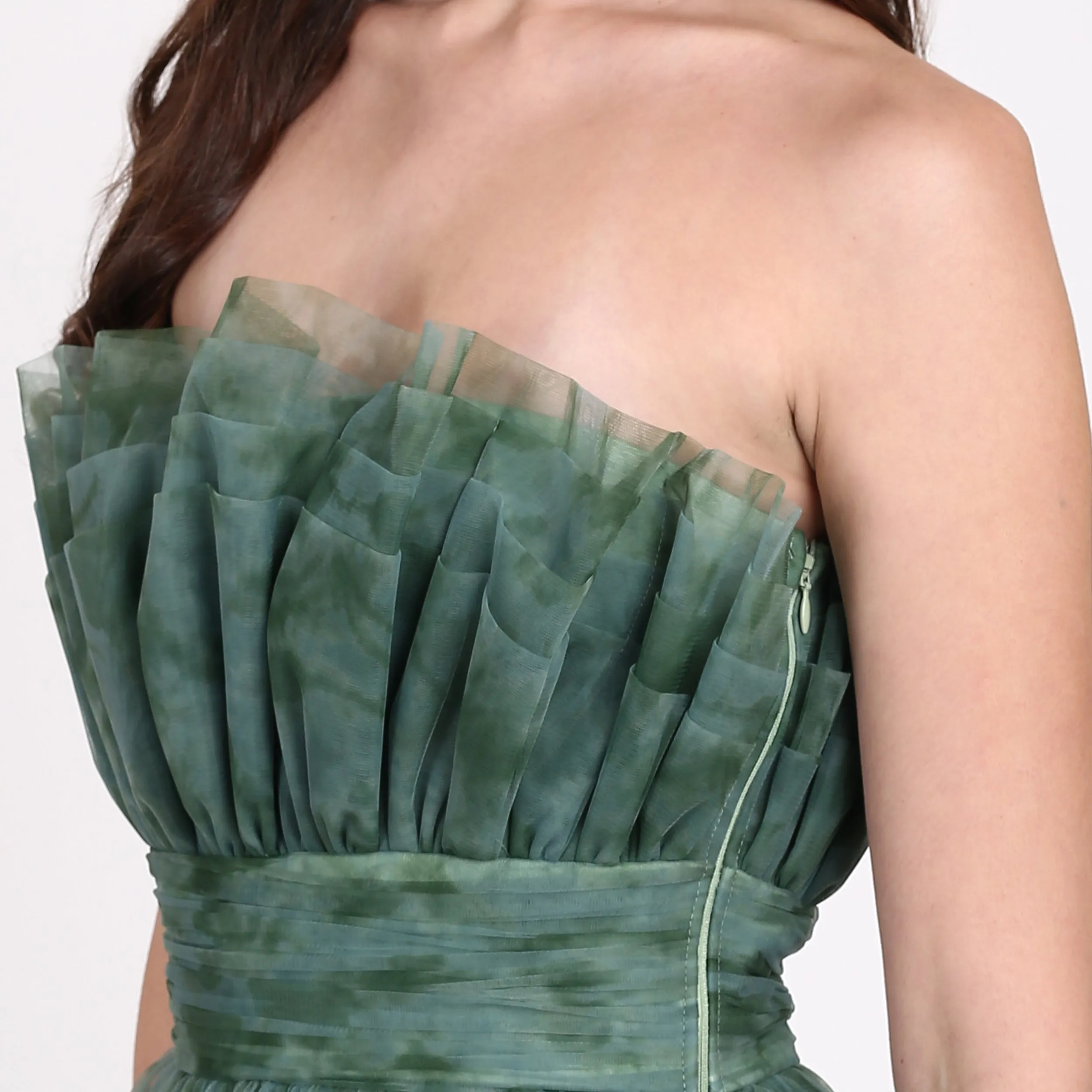 Veriry Tulle Midi Dress in Green Floral Print sold by Lace & Beads product image thumbnail 3