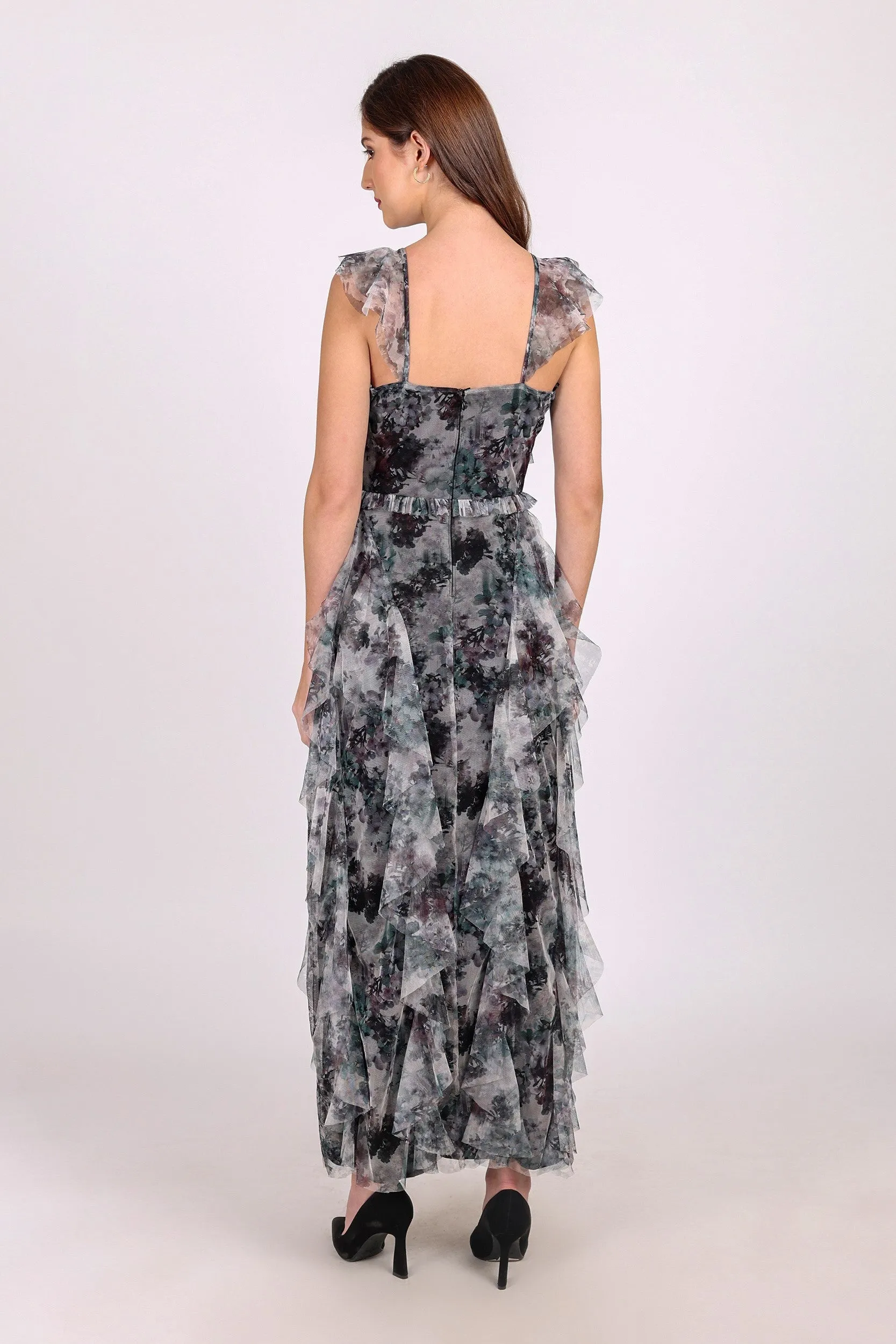 Malin Maxi Dress in Black Floral sold by Lace & Beads product image thumbnail 4