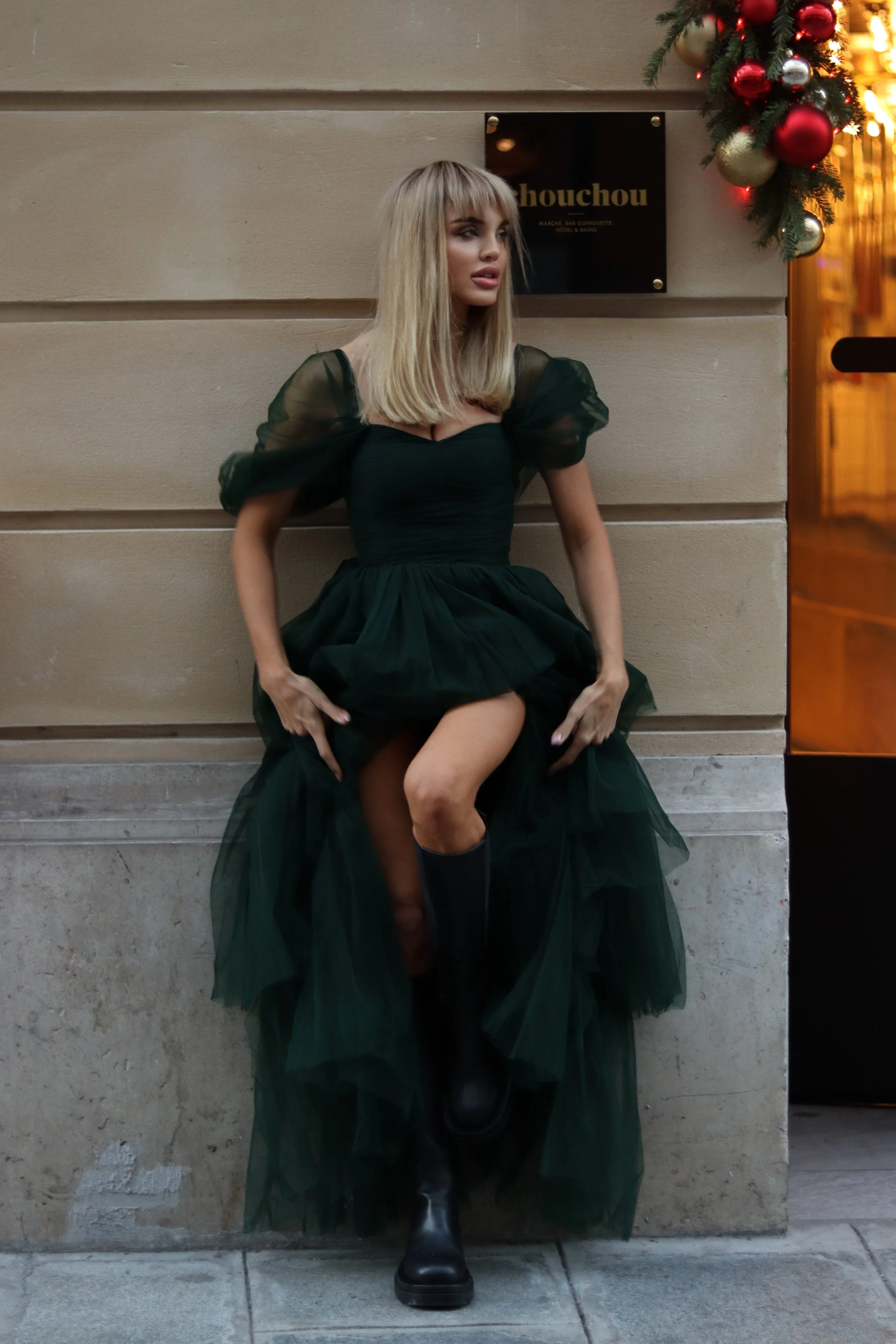 Sydney Maxi Dress in Forest Green sold by Lace & Beads product image thumbnail 3