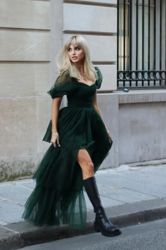 Sydney Maxi Dress in Forest Green sold by Lace & Beads