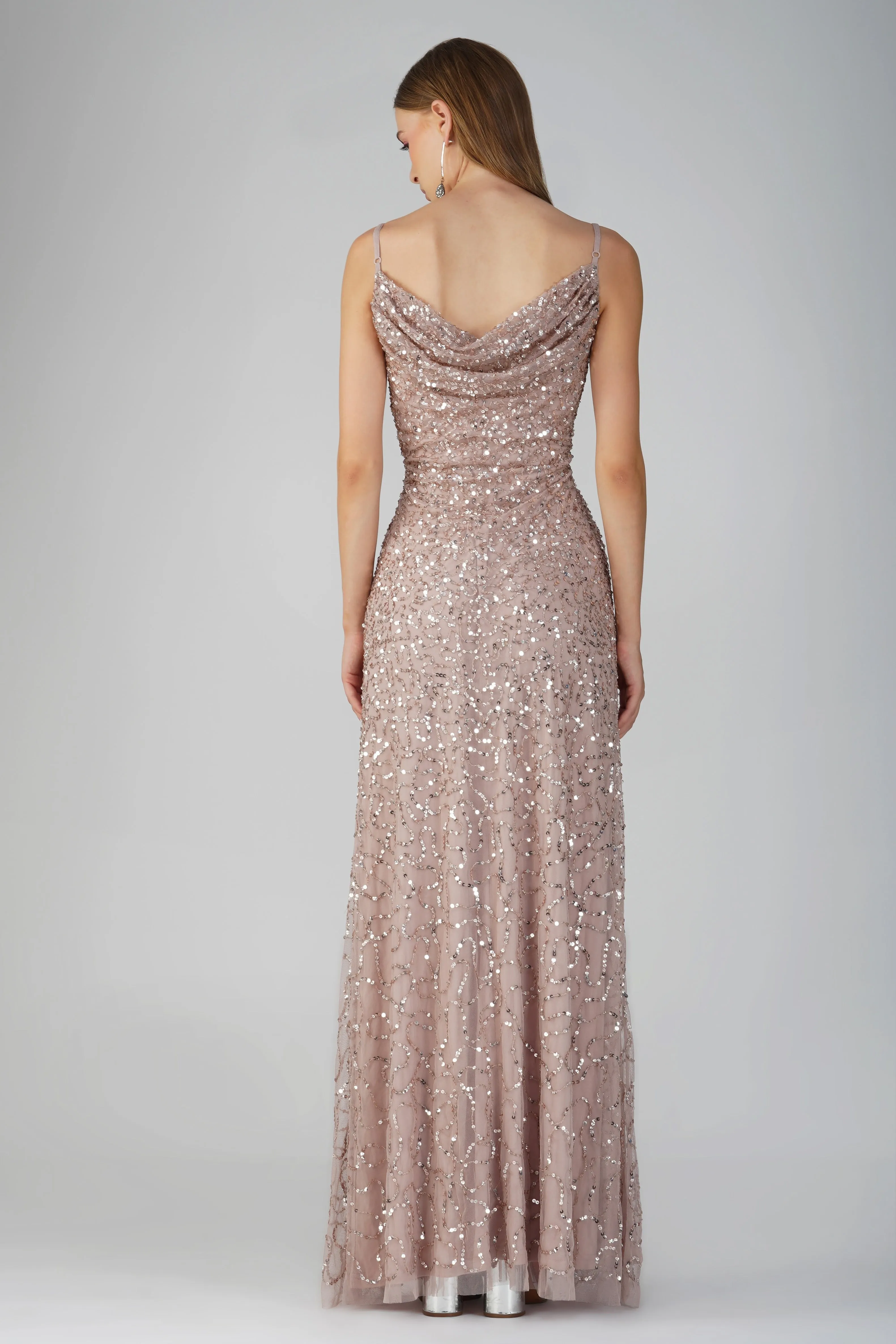 Mai Embellished Maxi Dress in Blush Pink sold by Lace & Beads product image thumbnail 3