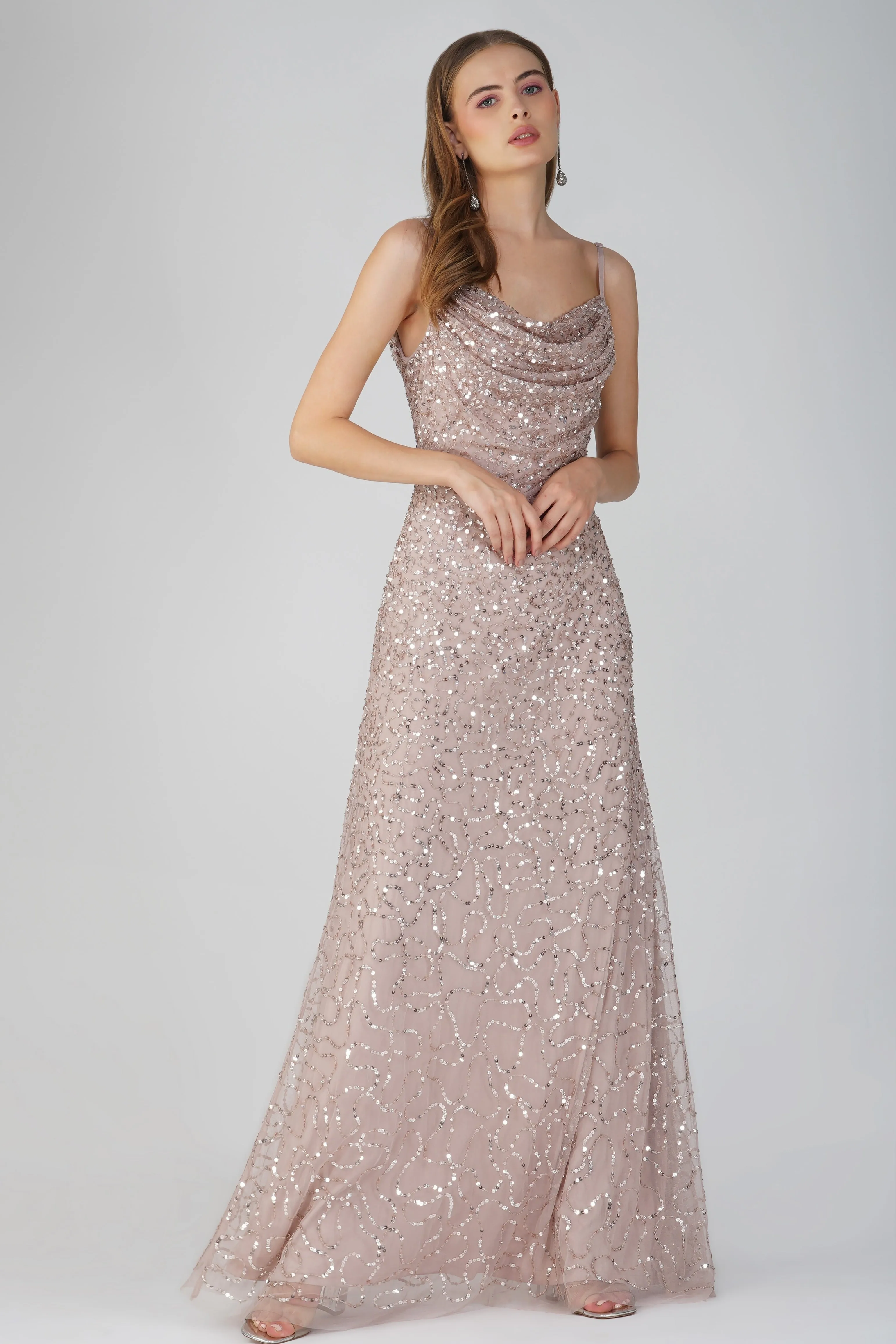 Mai Embellished Maxi Dress in Blush Pink sold by Lace & Beads product image thumbnail 5