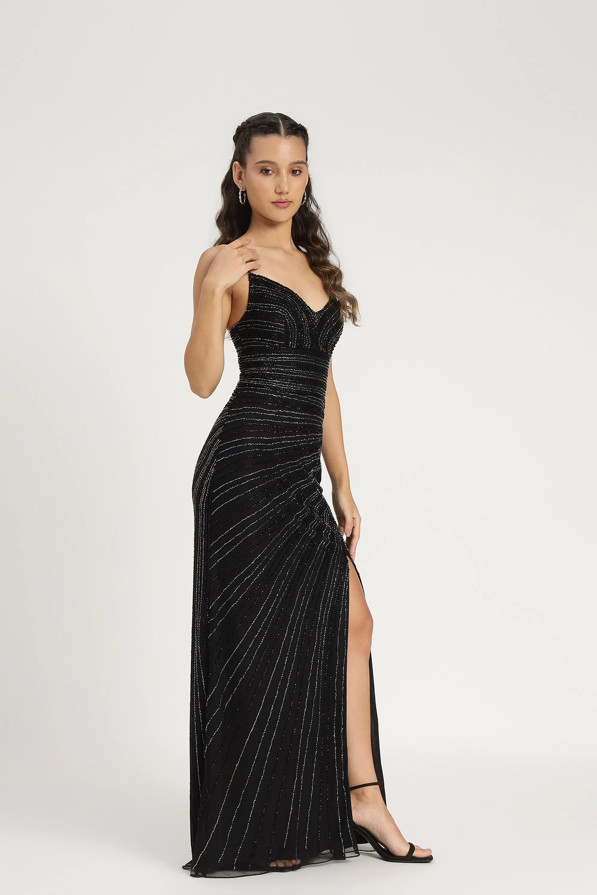 Kimberly Embellished Maxi Dress in Black sold by Lace & Beads product image thumbnail 4