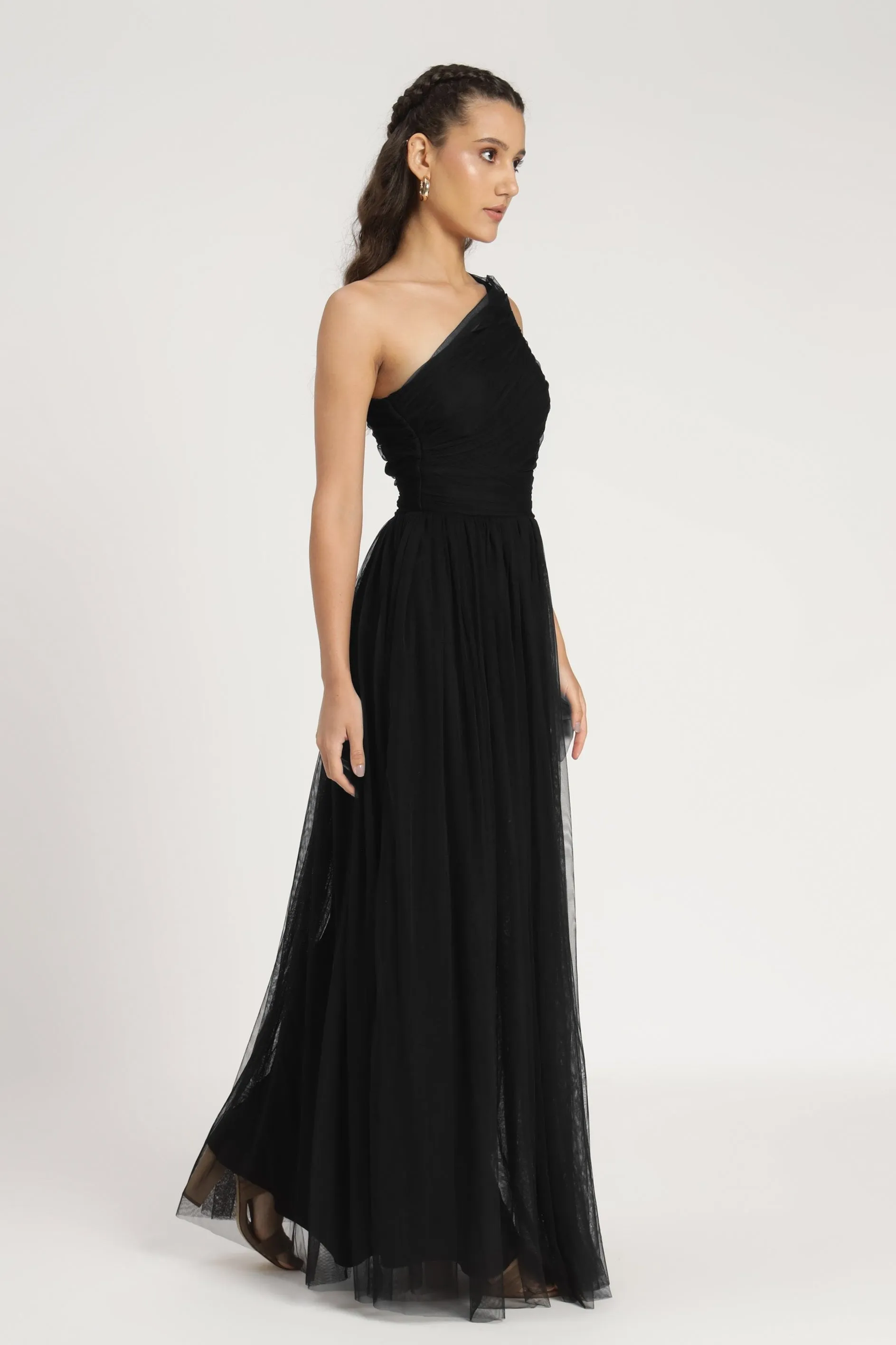 One Shoulder Maxi Dress in Black sold by Lace & Beads product image thumbnail 2