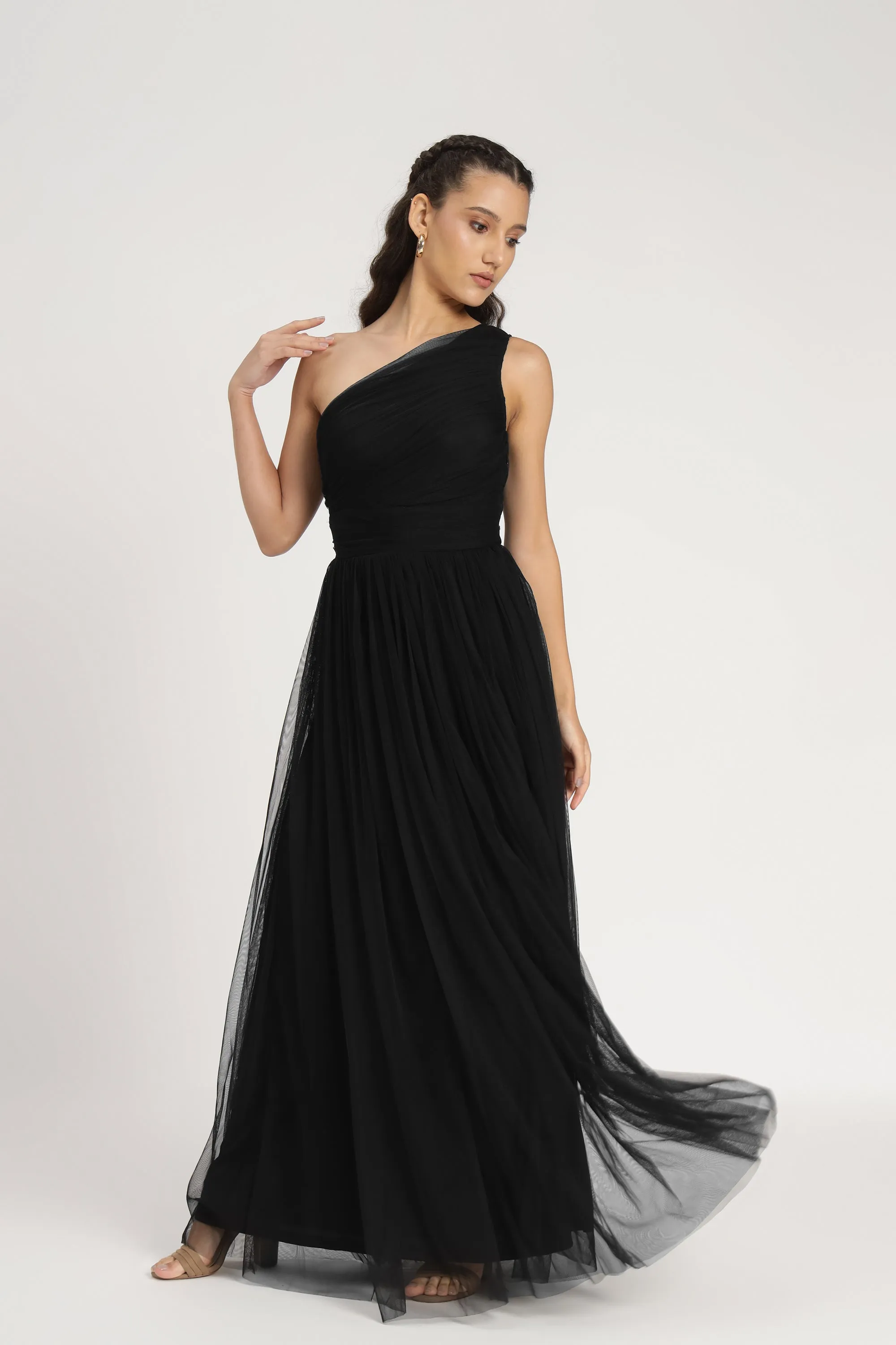 One Shoulder Maxi Dress in Black sold by Lace & Beads product image thumbnail 3