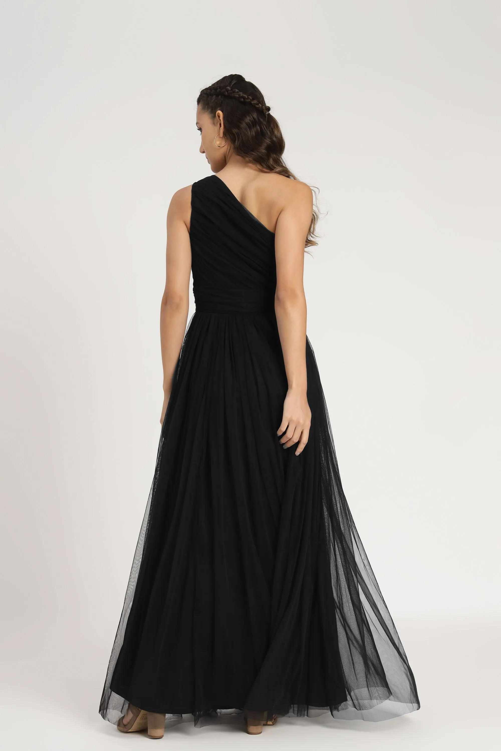 One Shoulder Maxi Dress in Black sold by Lace & Beads product image thumbnail 5