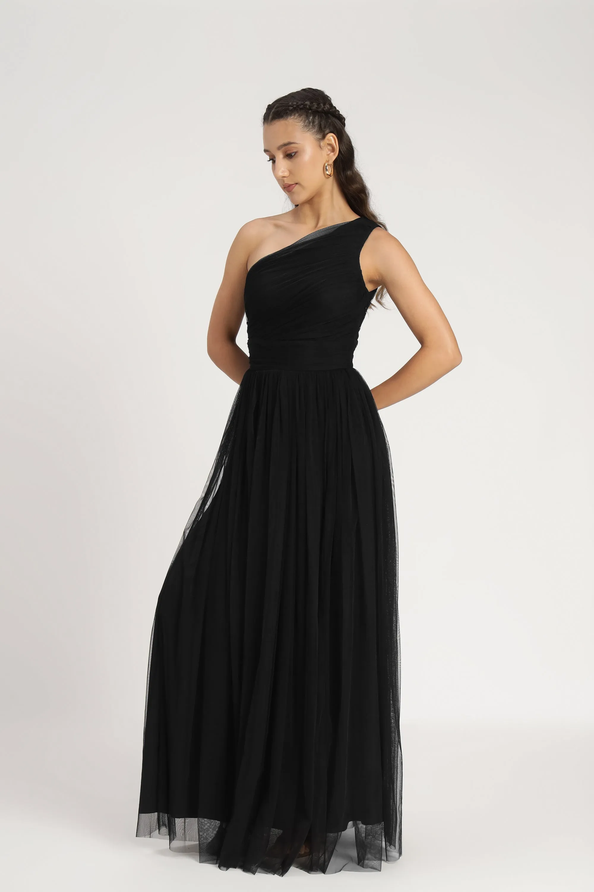 One Shoulder Maxi Dress in Black sold by Lace & Beads product image thumbnail 4