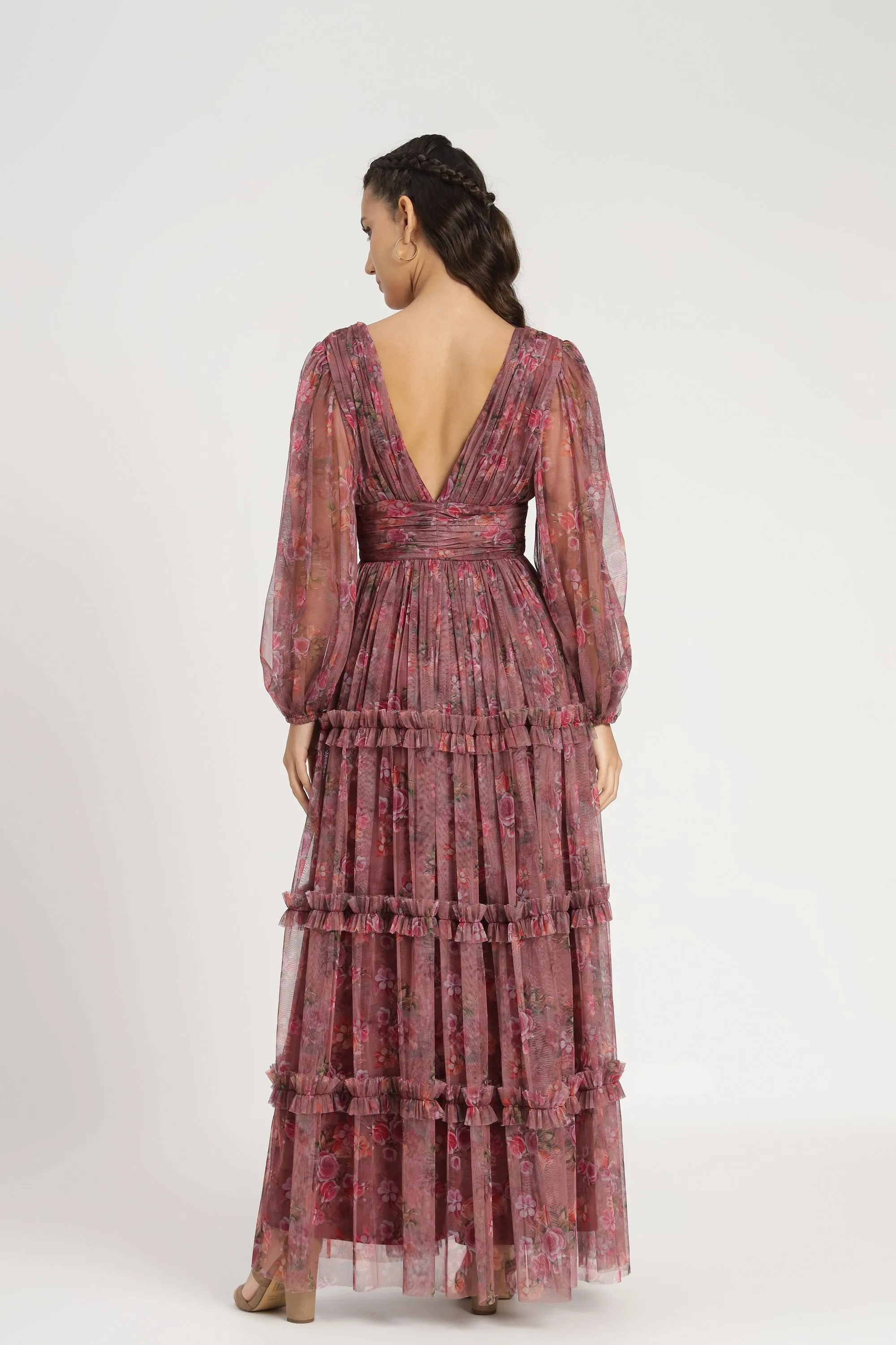 Lydia Maxi Dress in Purple Floral sold by Lace & Beads product image thumbnail 4