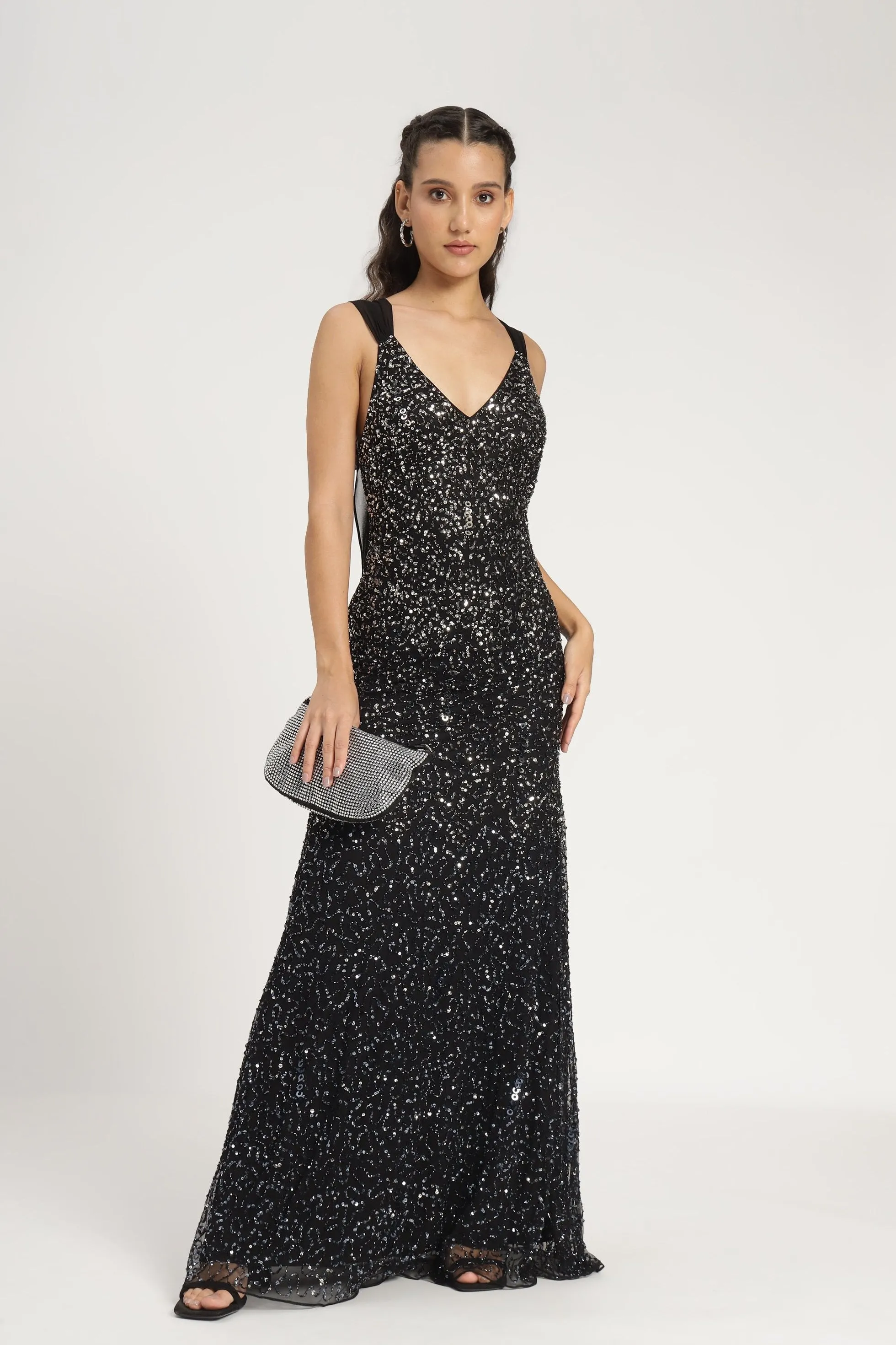 Dream Embellished Maxi Dress in Black sold by Lace & Beads product image thumbnail 2