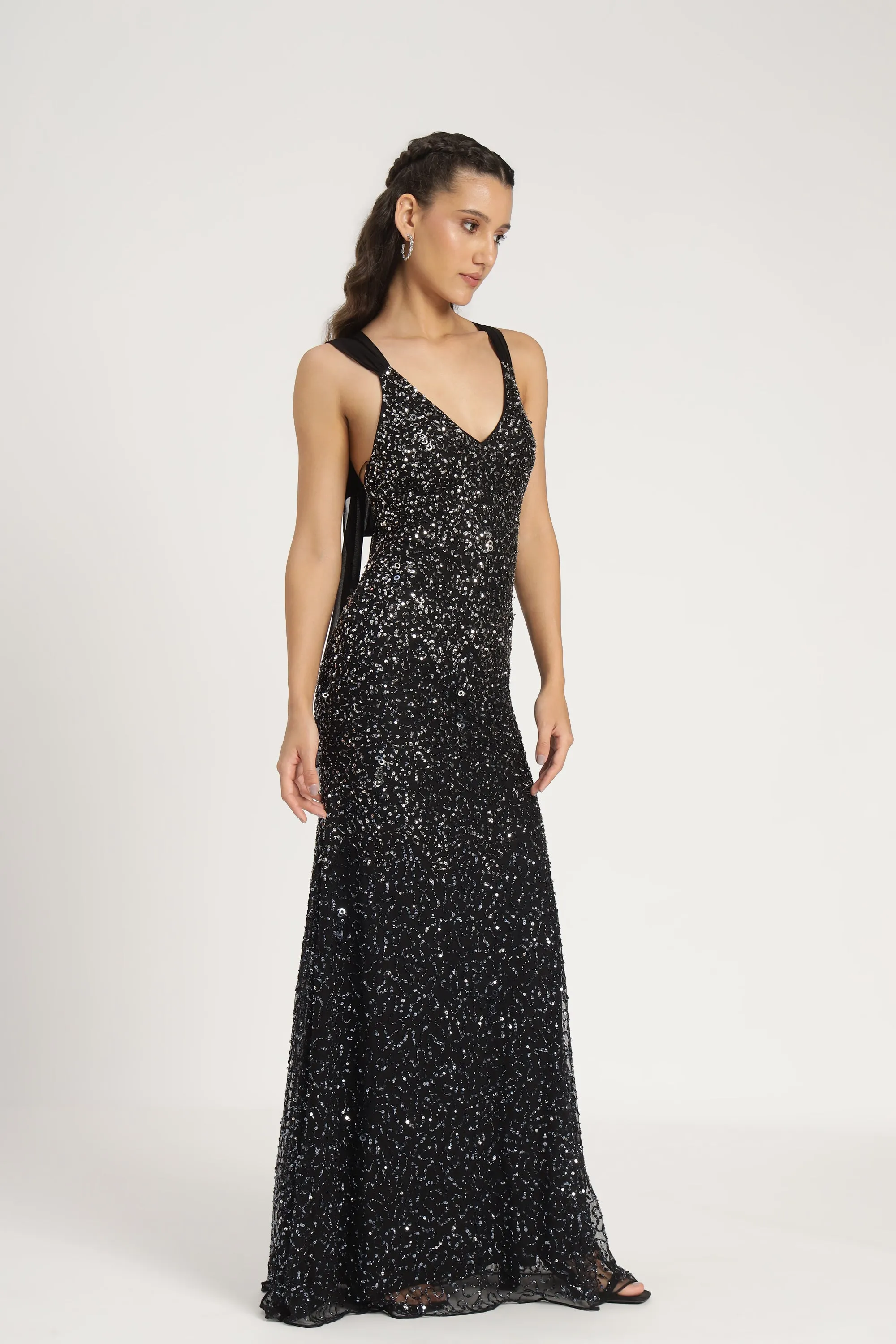 Dream Embellished Maxi Dress in Black sold by Lace & Beads product image thumbnail 5
