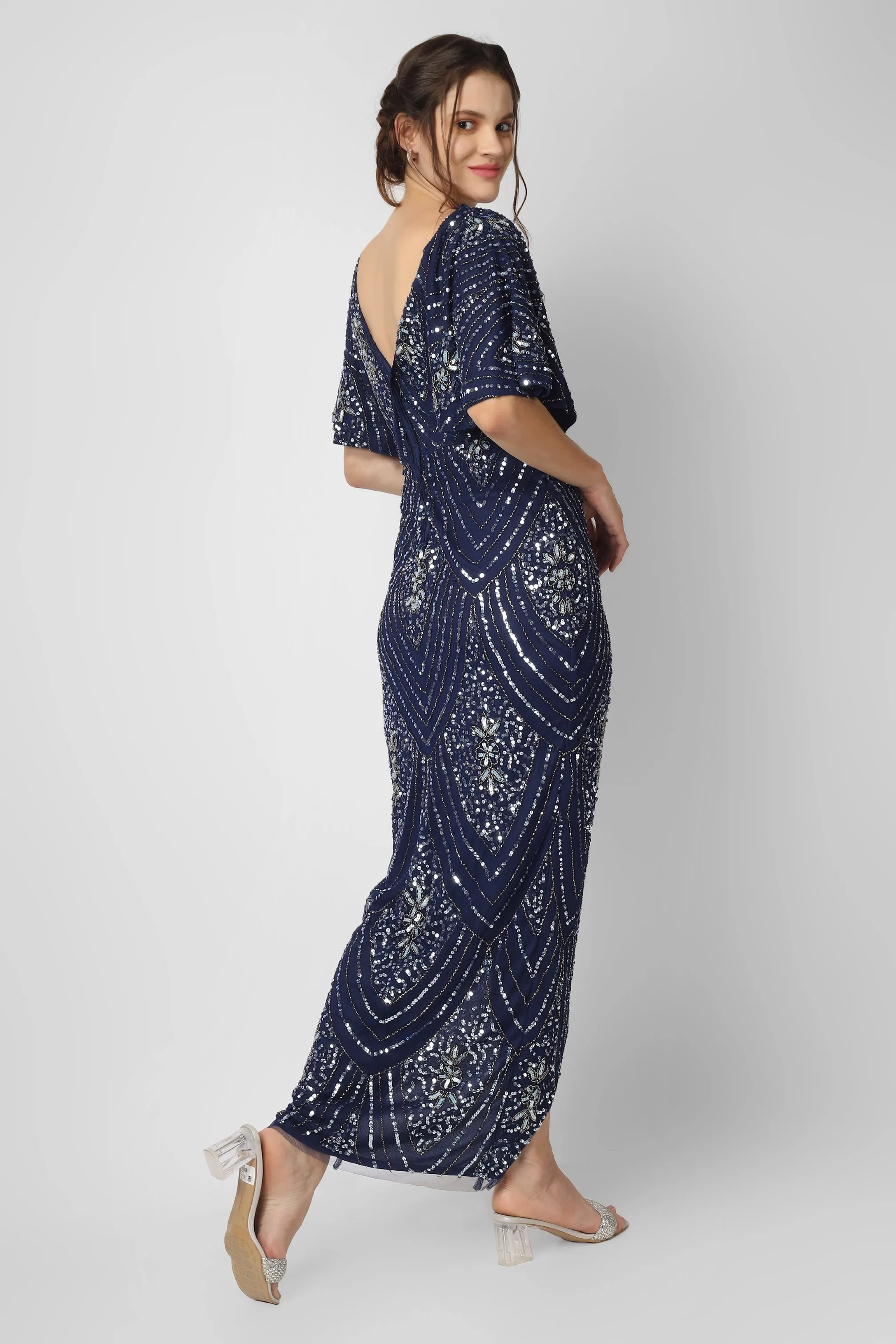 Antonella Maxi in Navy sold by Lace & Beads product image thumbnail 3