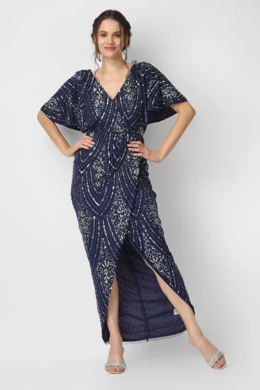 Antonella Maxi in Navy sold by Lace & Beads