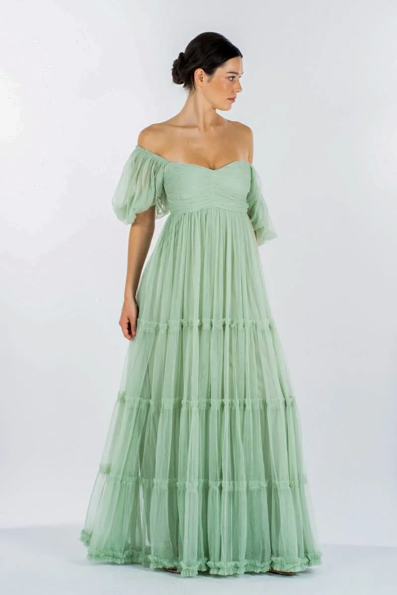 Charlotte Maxi in Sage Green sold by Lace & Beads product image thumbnail 2