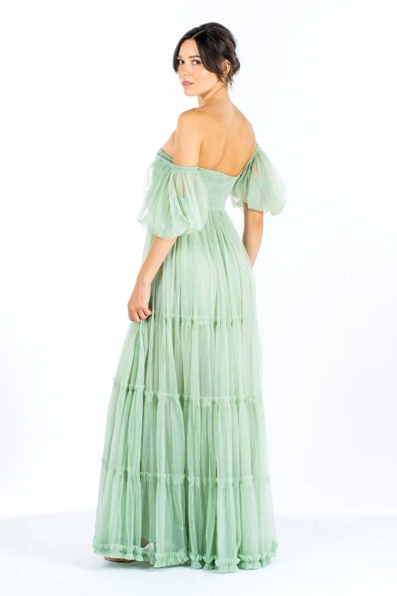 Charlotte Maxi in Sage Green sold by Lace & Beads product image thumbnail 3