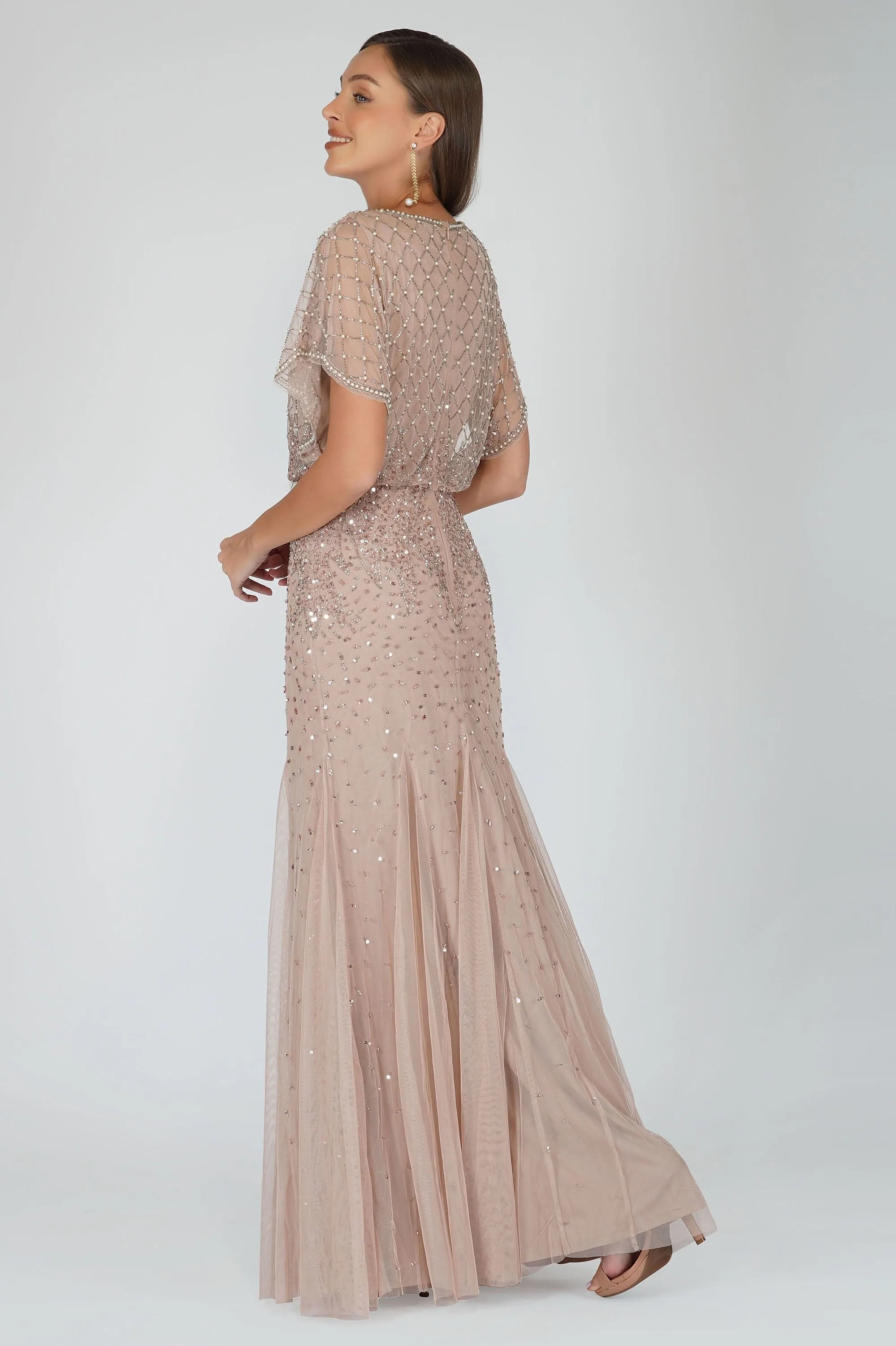 Nayo Maxi Embellished Dress in Mauve sold by Lace & Beads product image thumbnail 2