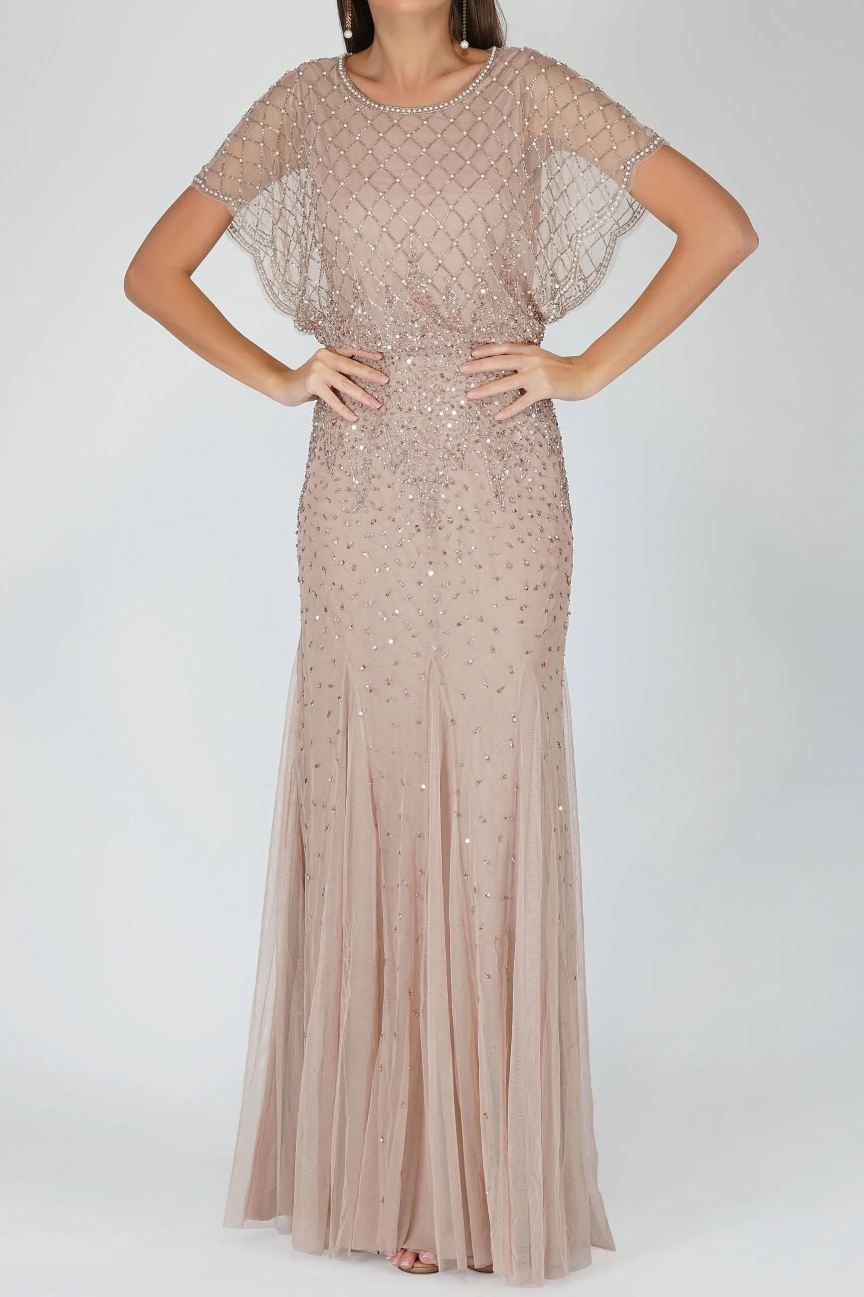 Nayo Maxi Embellished Dress in Mauve sold by Lace & Beads product image thumbnail 3