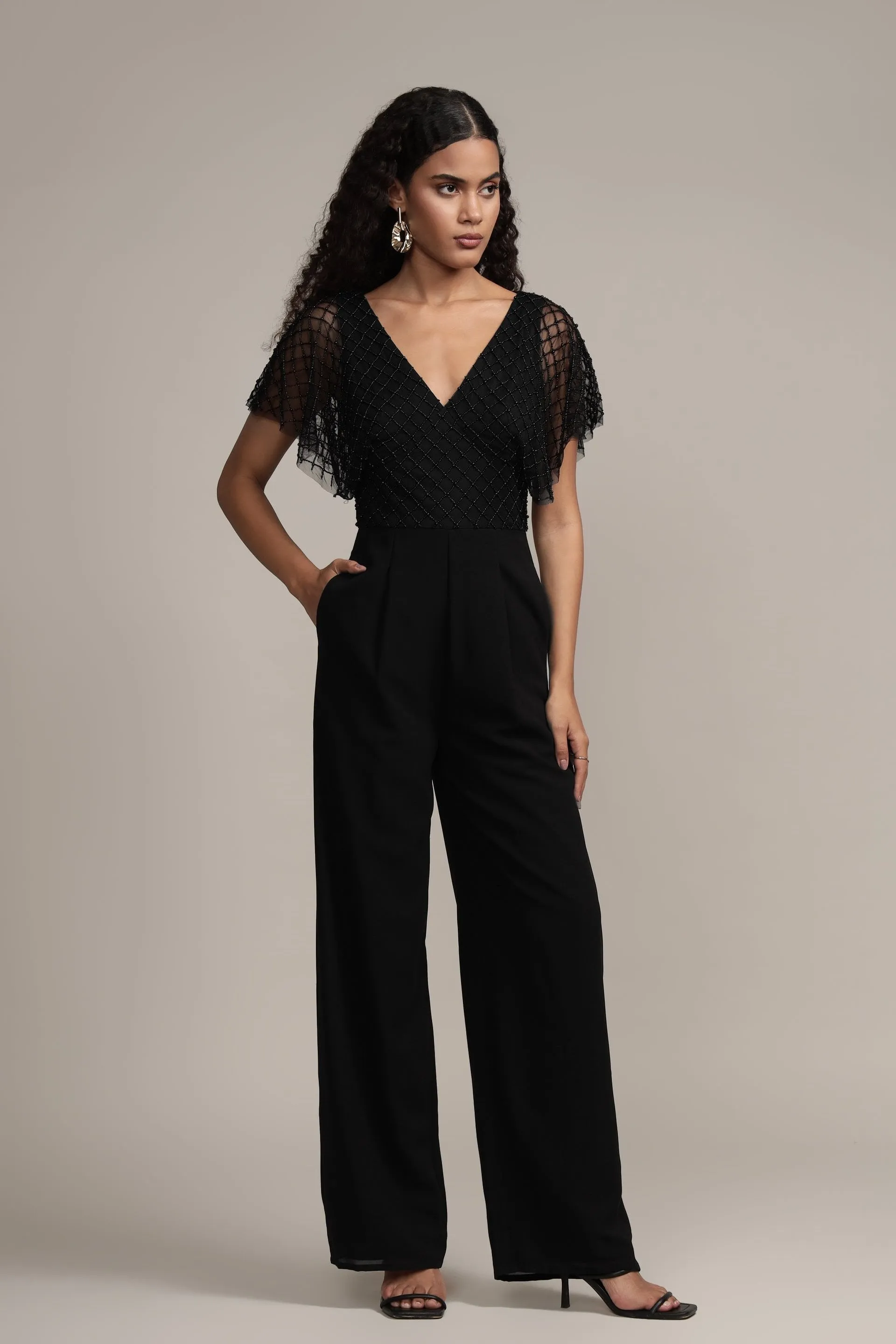 Laura Jumpsuit in Black sold by Lace & Beads
