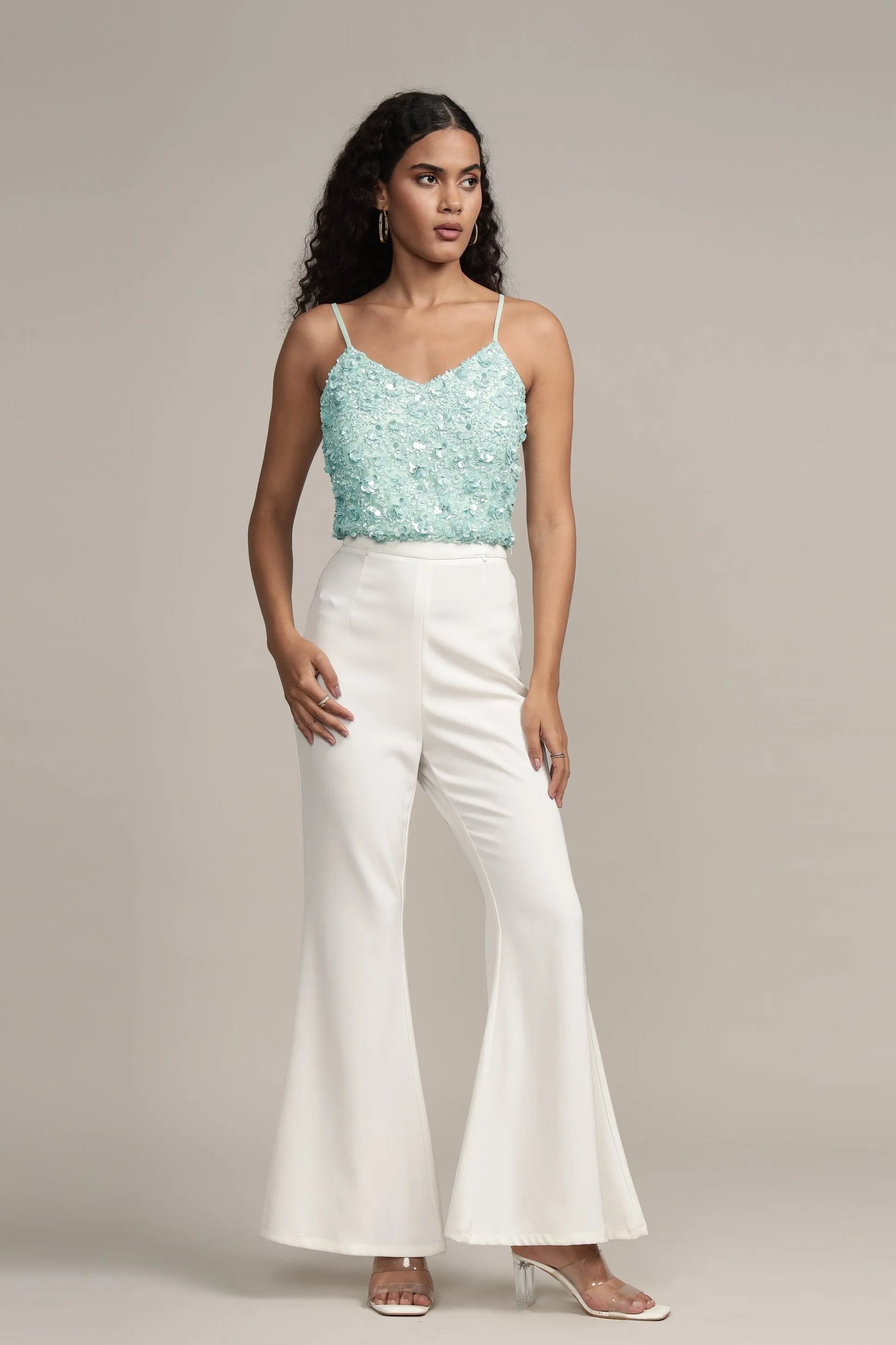 Sandy Sequin Cami Top in Aqua sold by Lace & Beads product image thumbnail 2