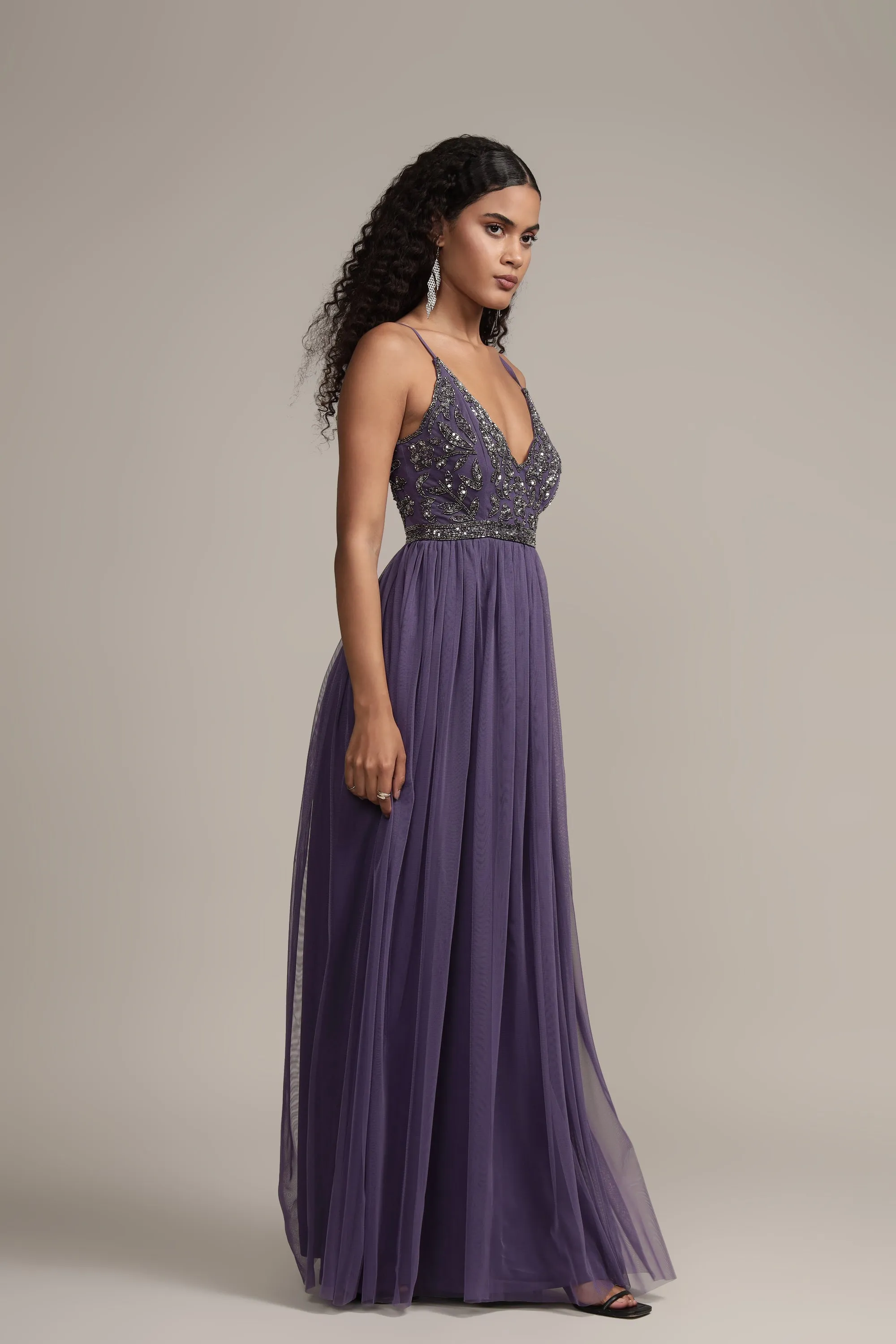 Lexi Embellished Maxi in Mulled Grape sold by Lace & Beads product image thumbnail 4