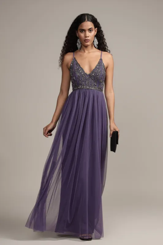 Lexi Embellished Maxi in Mulled Grape made by Lace & Beads