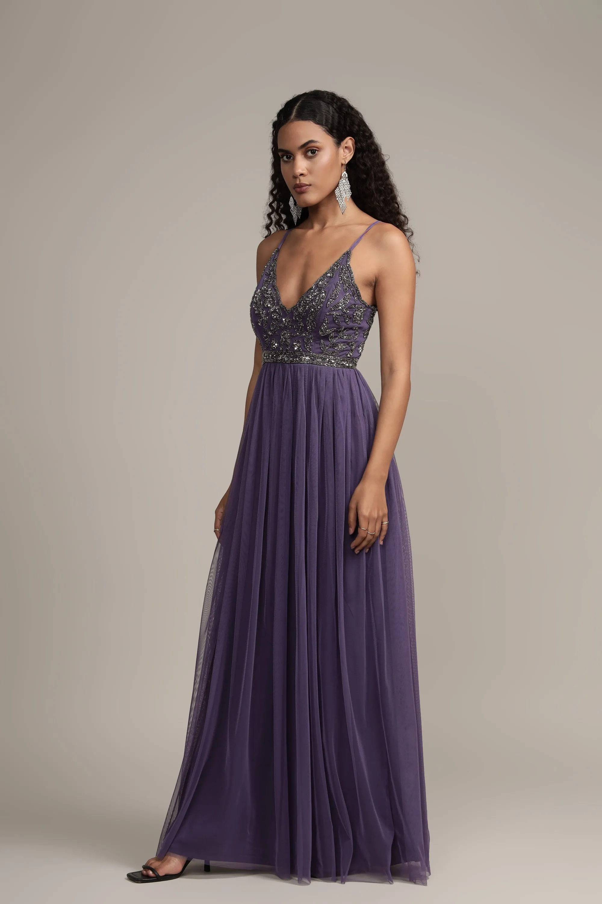Lexi Embellished Maxi in Mulled Grape sold by Lace & Beads product image thumbnail 5