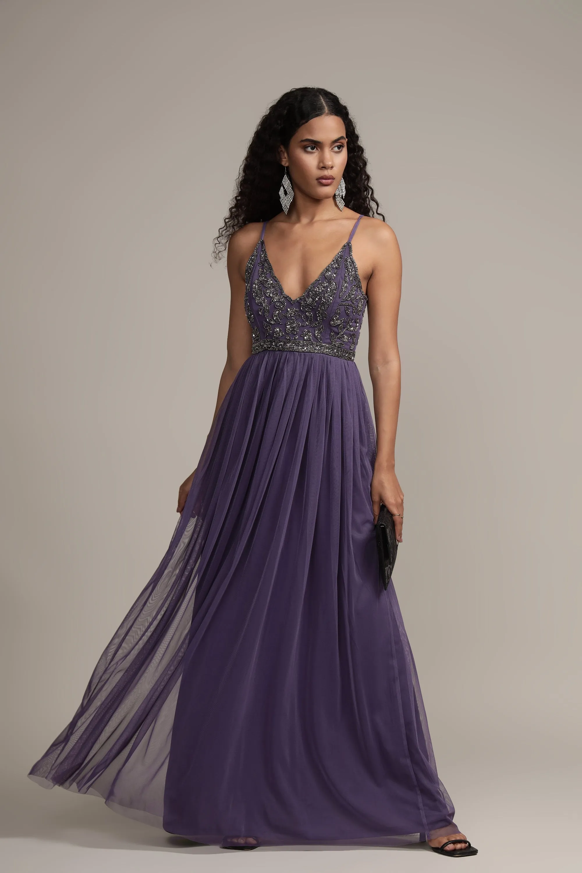 Lexi Embellished Maxi in Mulled Grape sold by Lace & Beads product image thumbnail 2