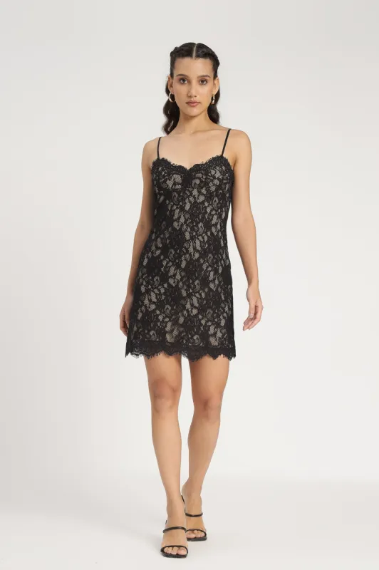 Arius Mini Dress in Black sold by Lace & Beads