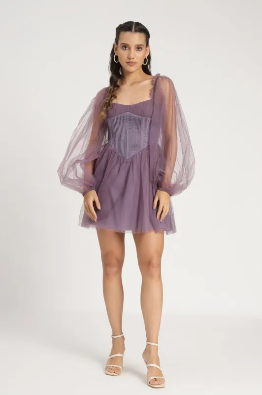 Tara Mini Dress in Lilac made by Lace & Beads