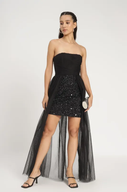 Naima Embellished Maxi Dress in Black sold by Lace & Beads
