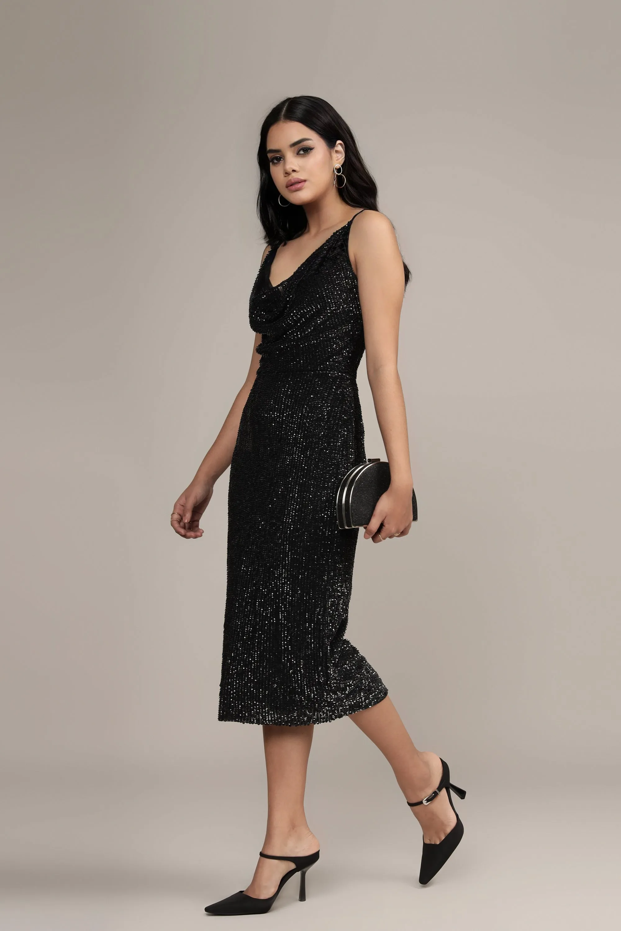 Asher Embellished Midi Dress in Black sold by Lace & Beads product image thumbnail 2