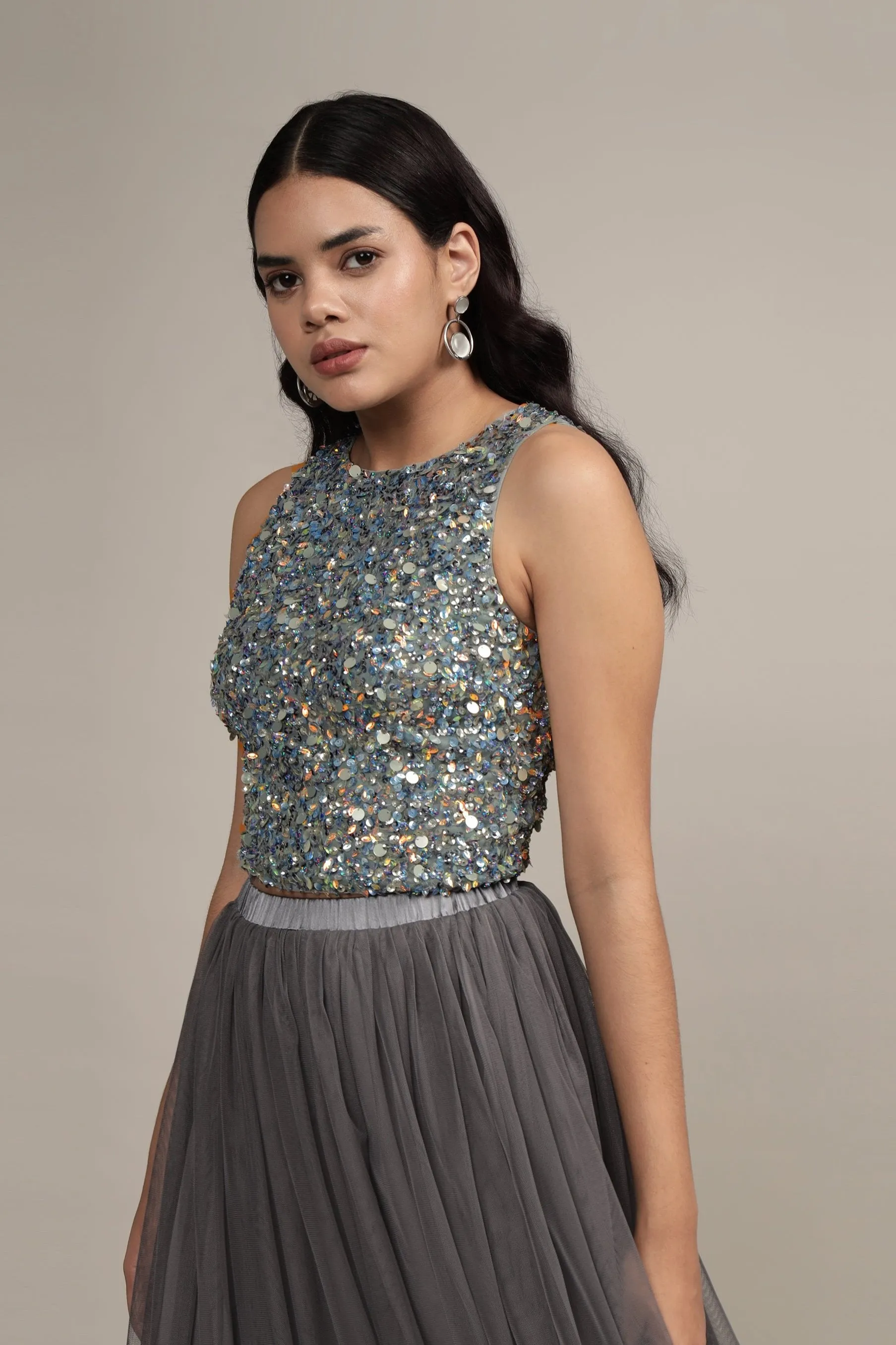 Kimchi Top in Grey sold by Lace & Beads product image thumbnail 5