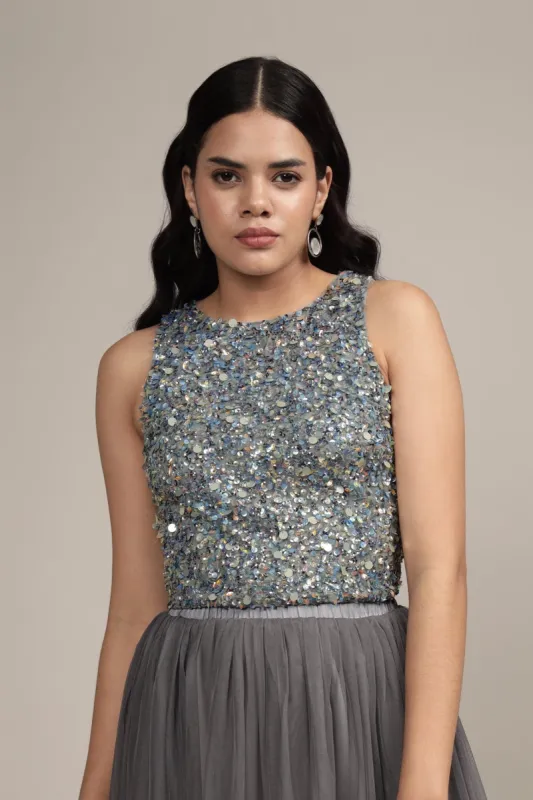 Kimchi Top in Grey sold by Lace & Beads