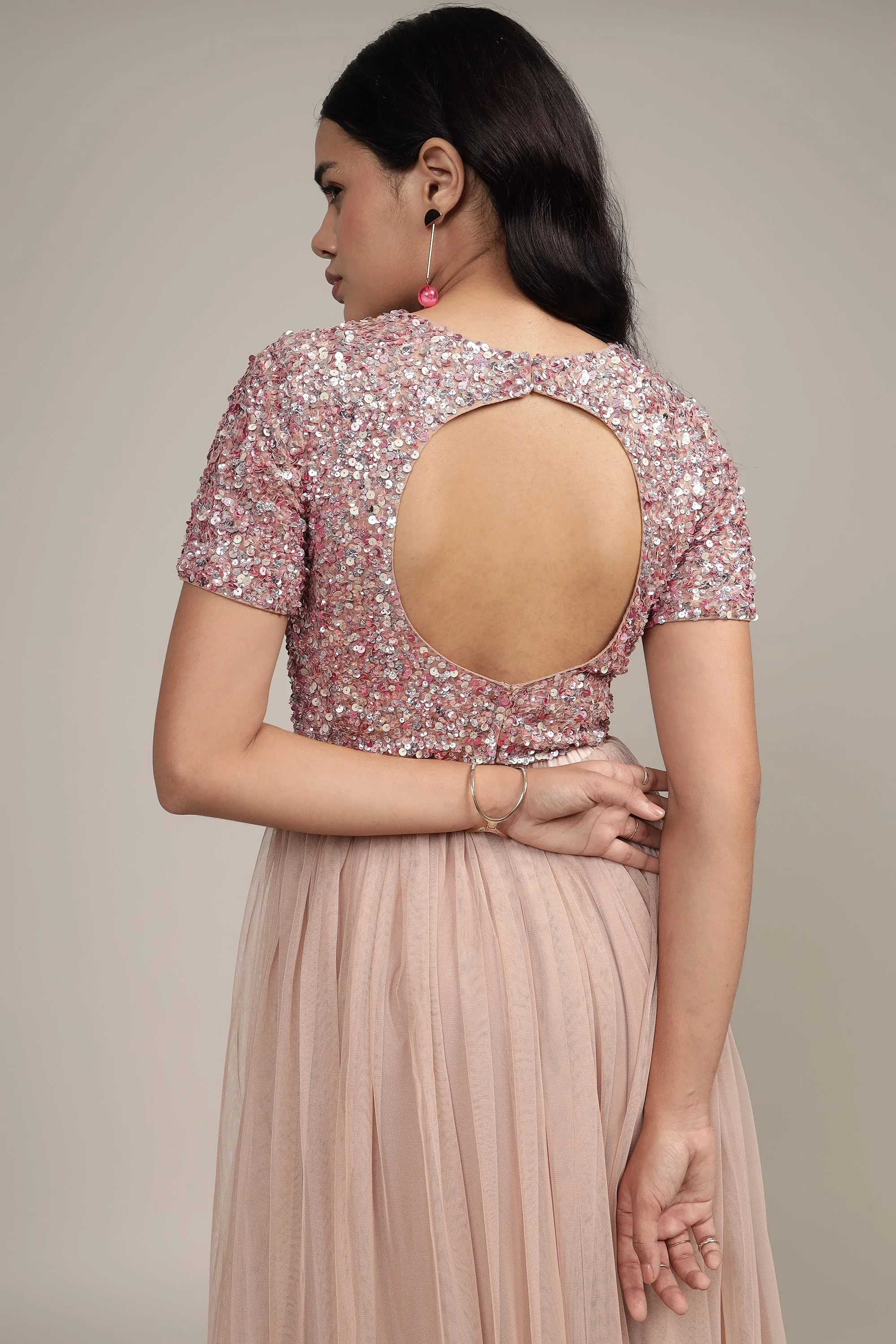 Priya Picasso Embellished Top in Mauve sold by Lace & Beads product image thumbnail 2