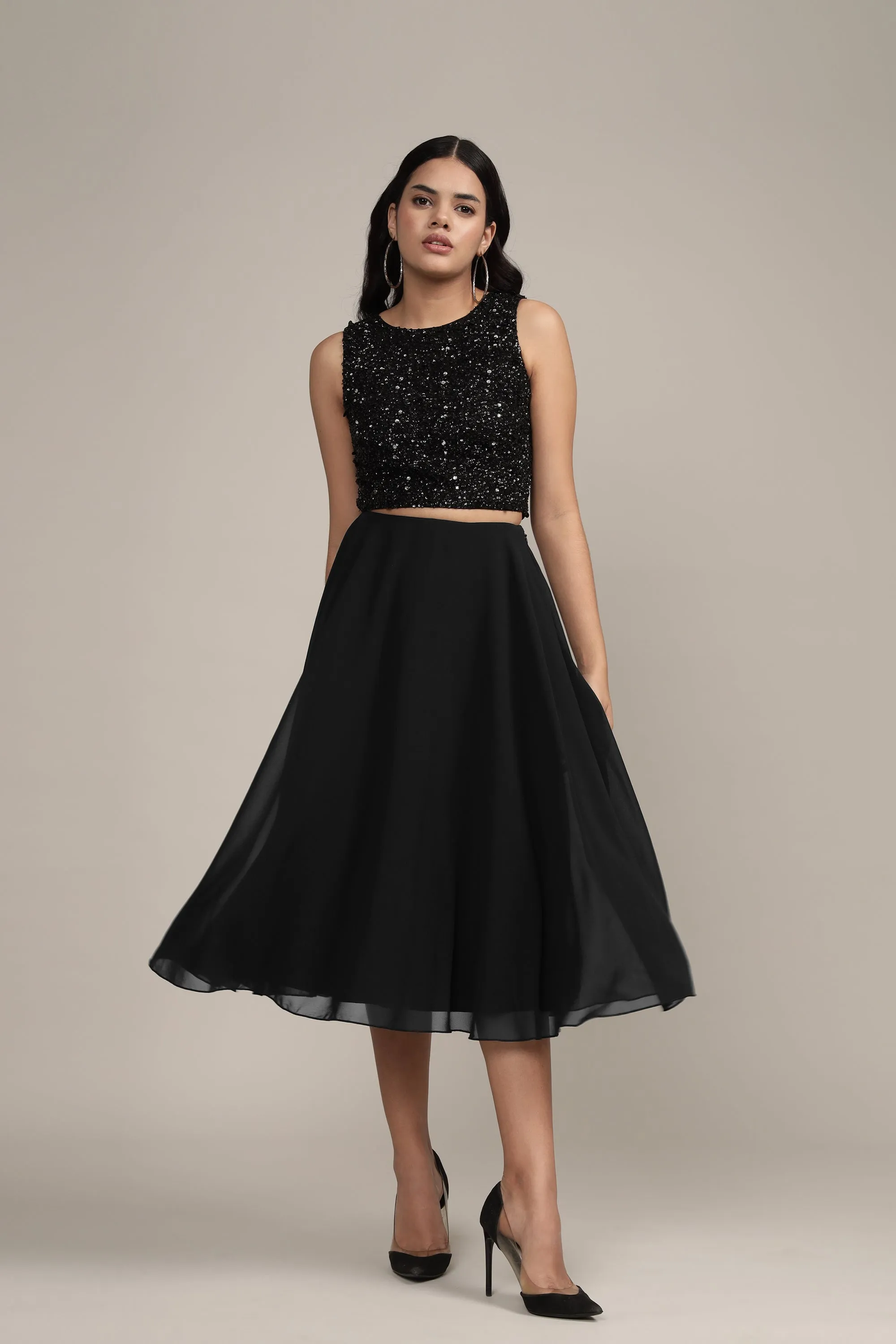 Skye Midi Skirt in Black sold by Lace & Beads product image thumbnail 3