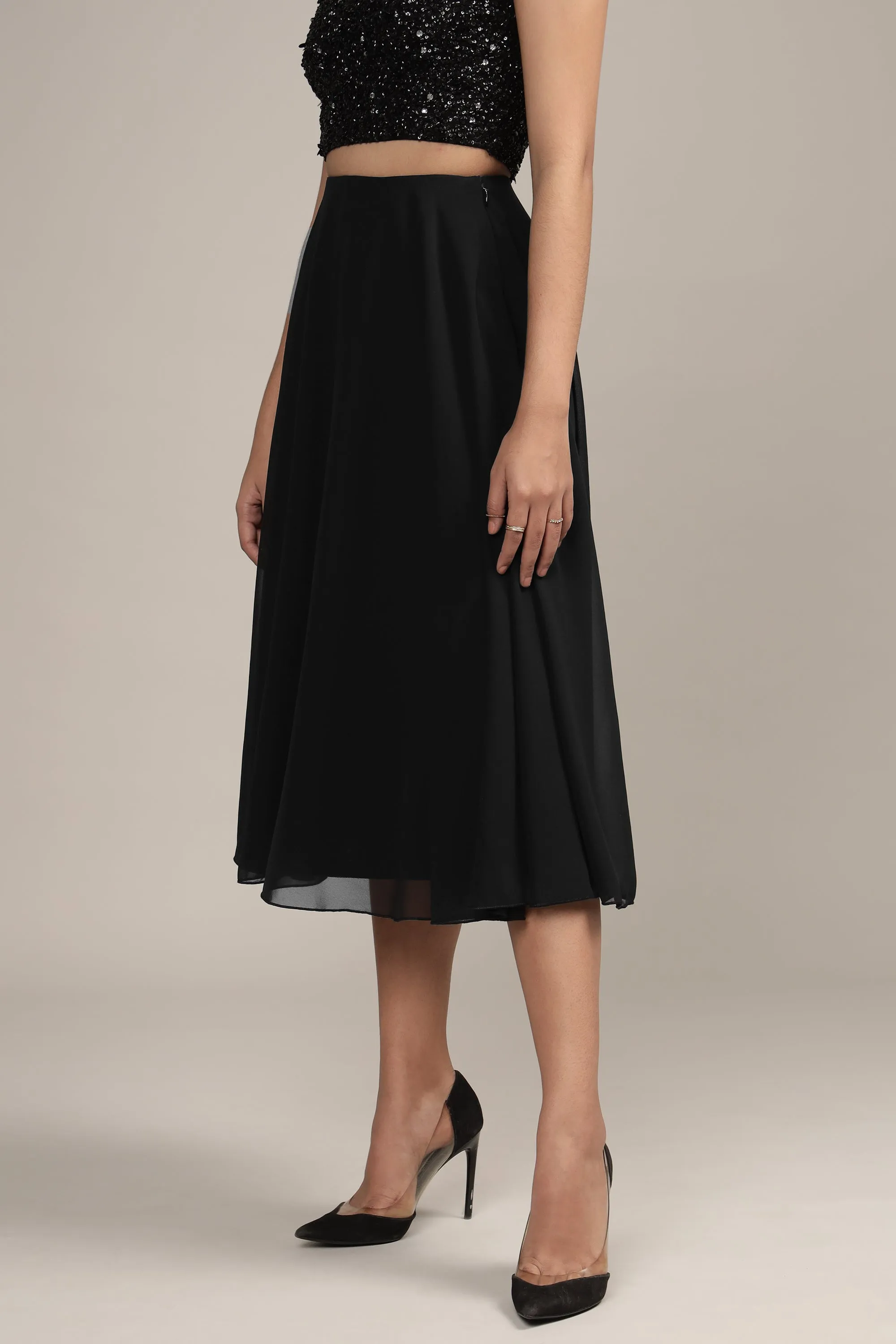 Skye Midi Skirt in Black sold by Lace & Beads product image thumbnail 5