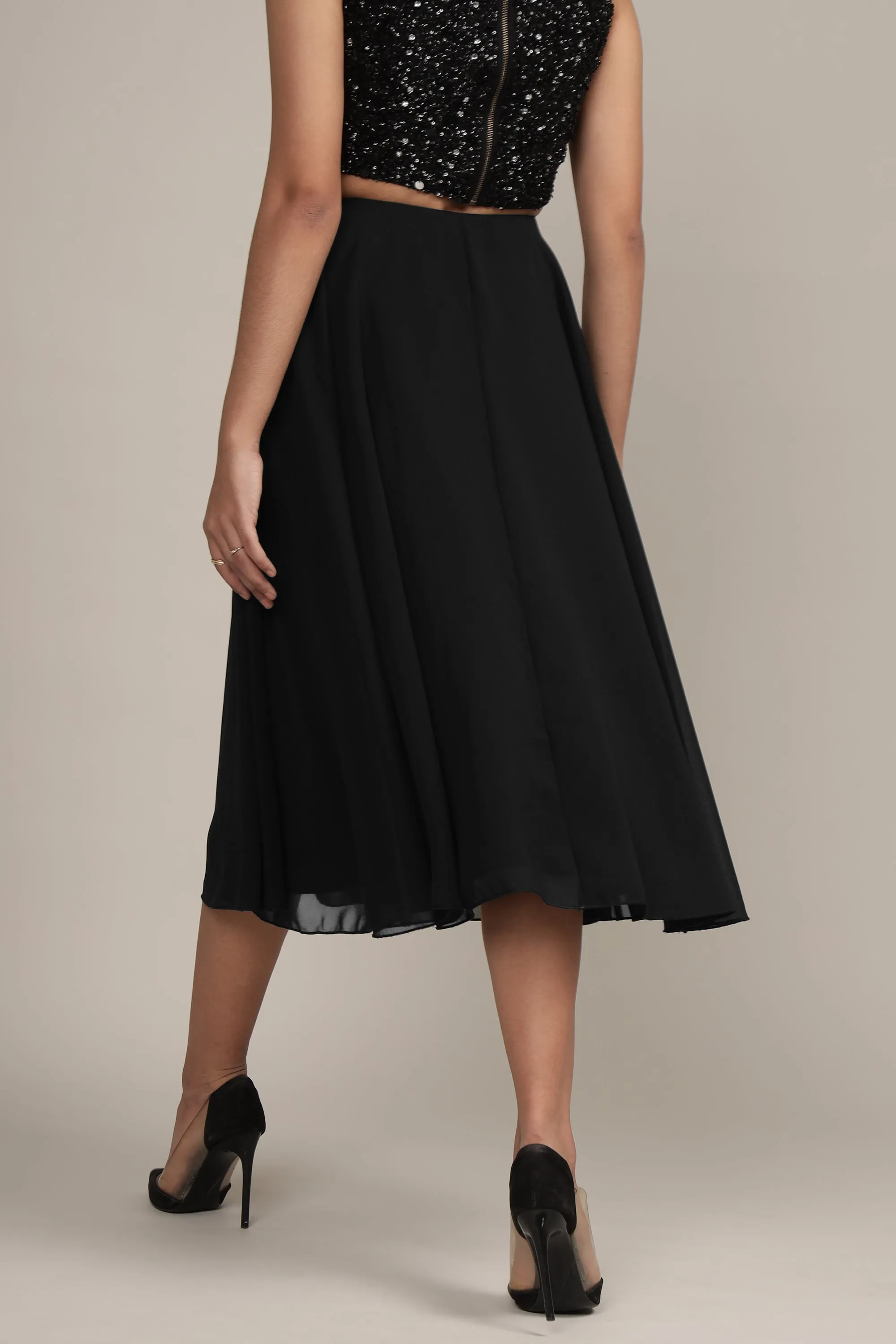 Skye Midi Skirt in Black sold by Lace & Beads product image thumbnail 4