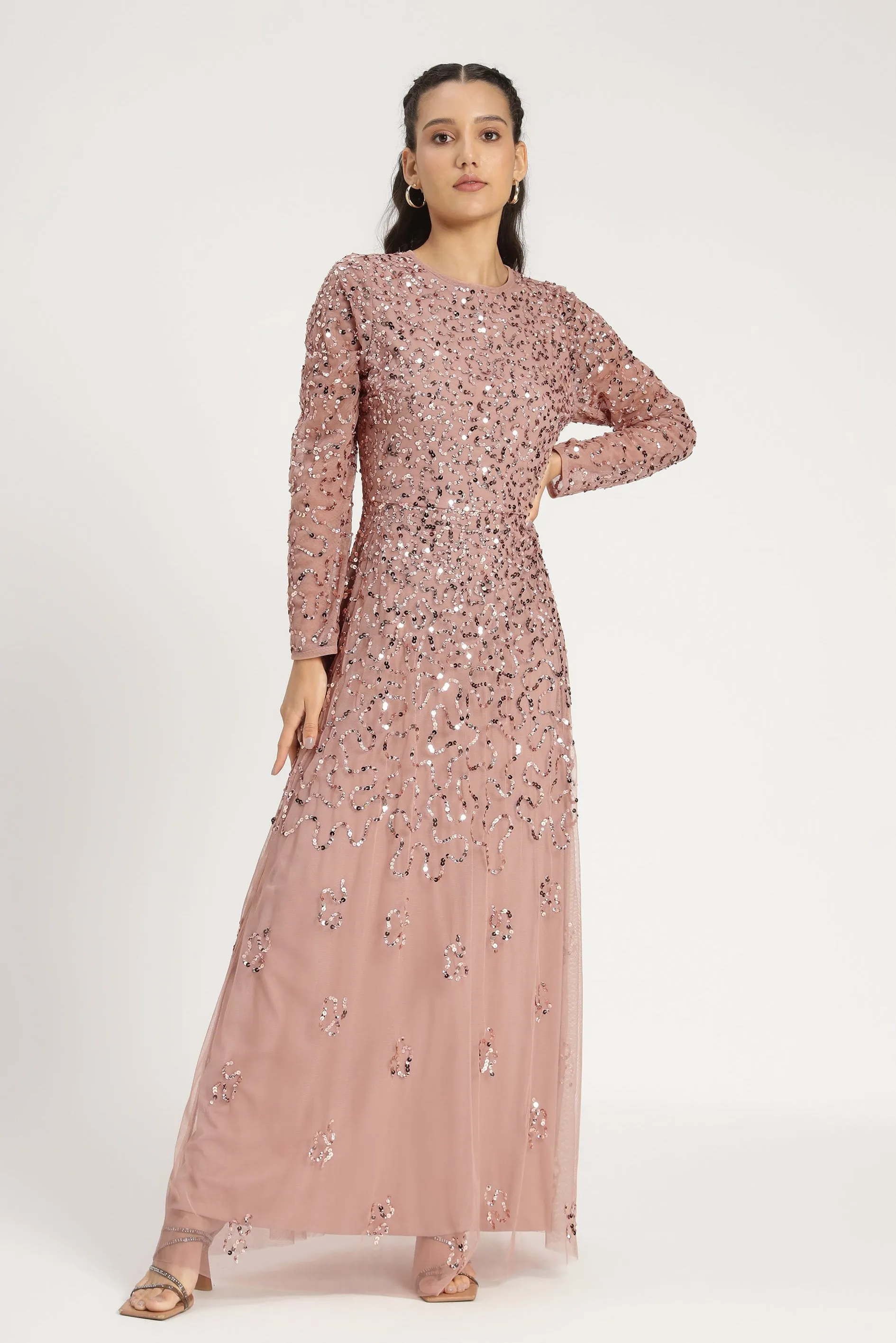 Sylvia Maxi Dress in Mink sold by Lace & Beads product image thumbnail 4