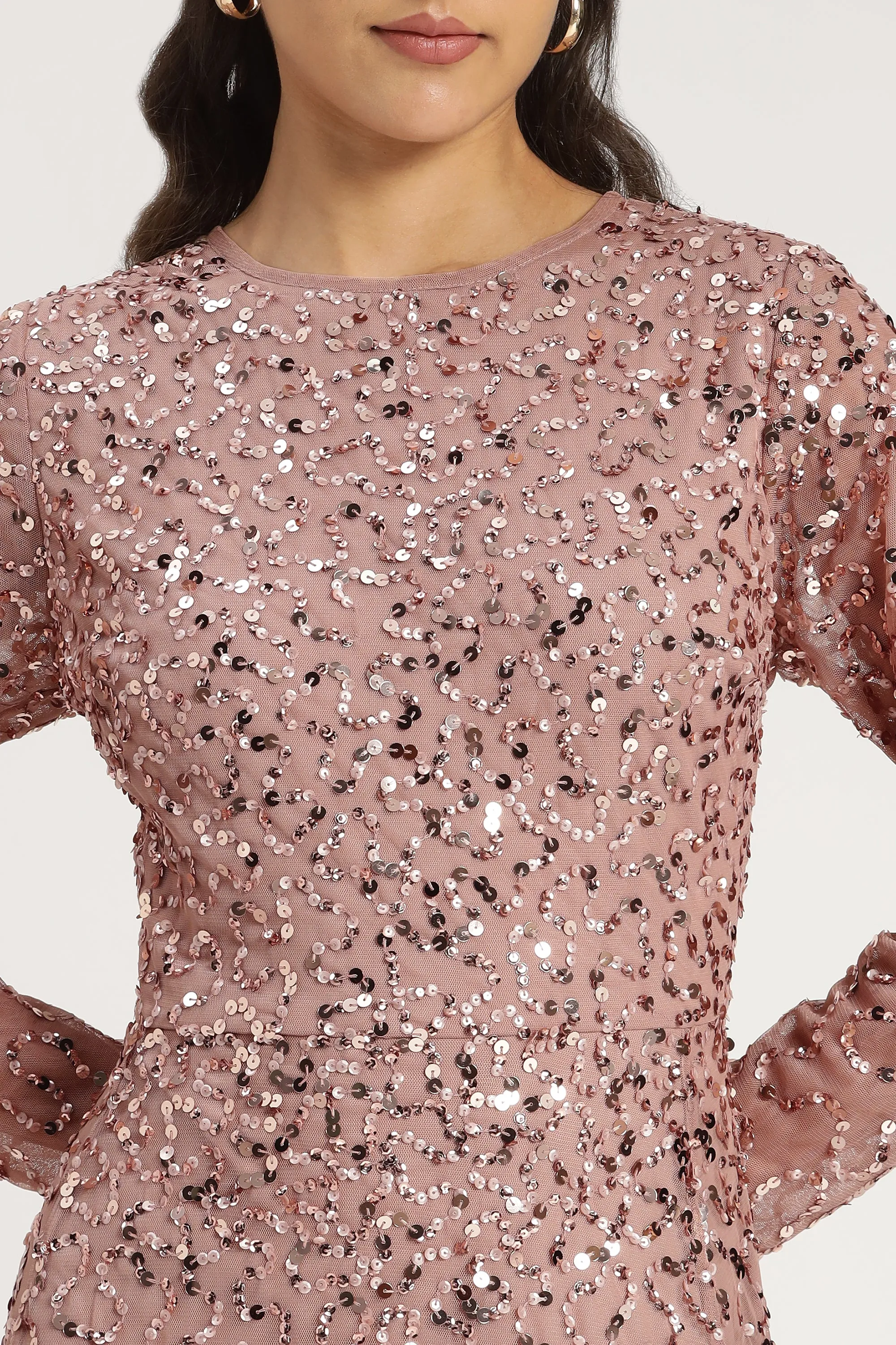 Sylvia Maxi Dress in Mink sold by Lace & Beads product image thumbnail 5