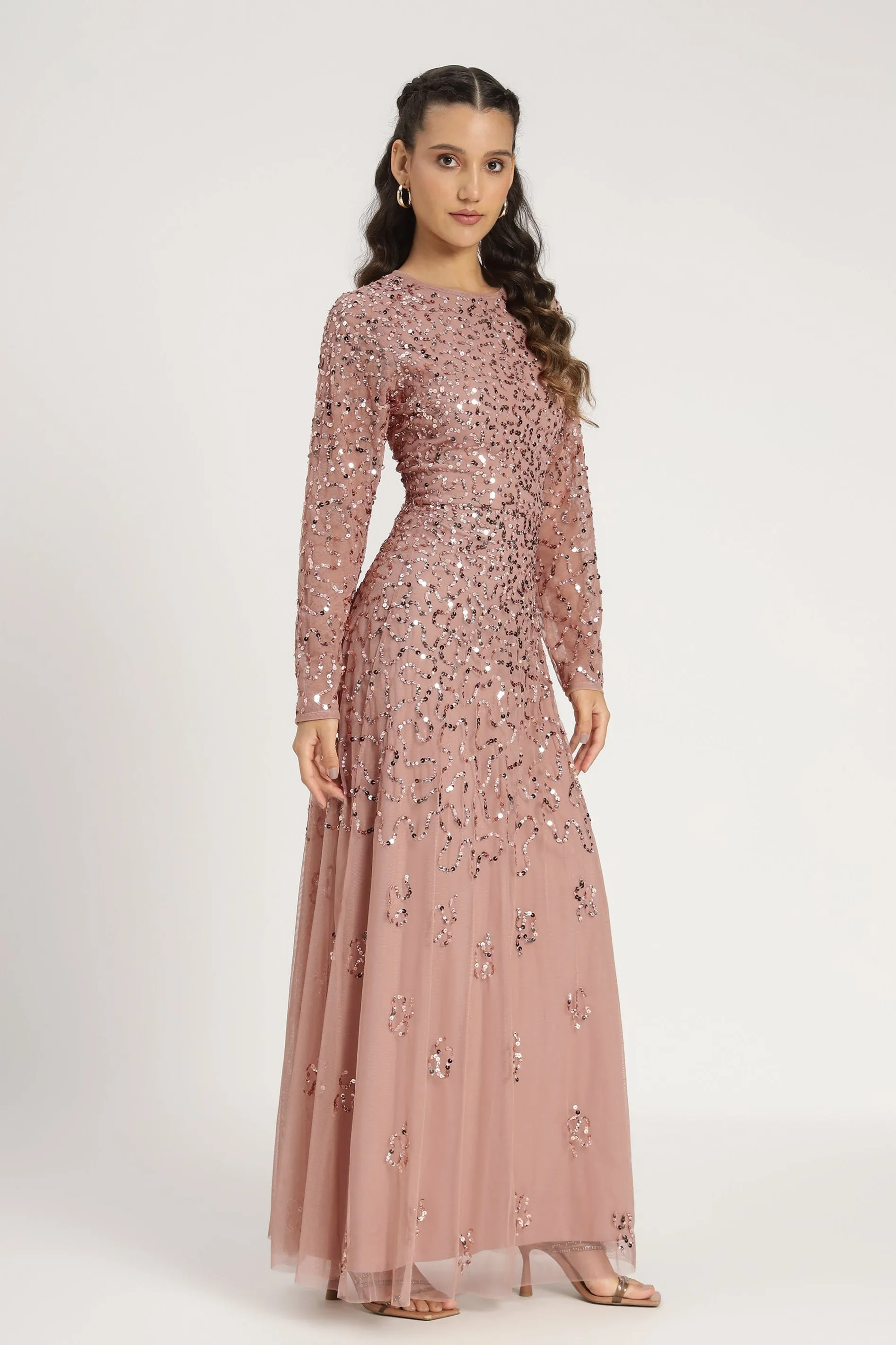 Sylvia Maxi Dress in Mink sold by Lace & Beads product image thumbnail 2