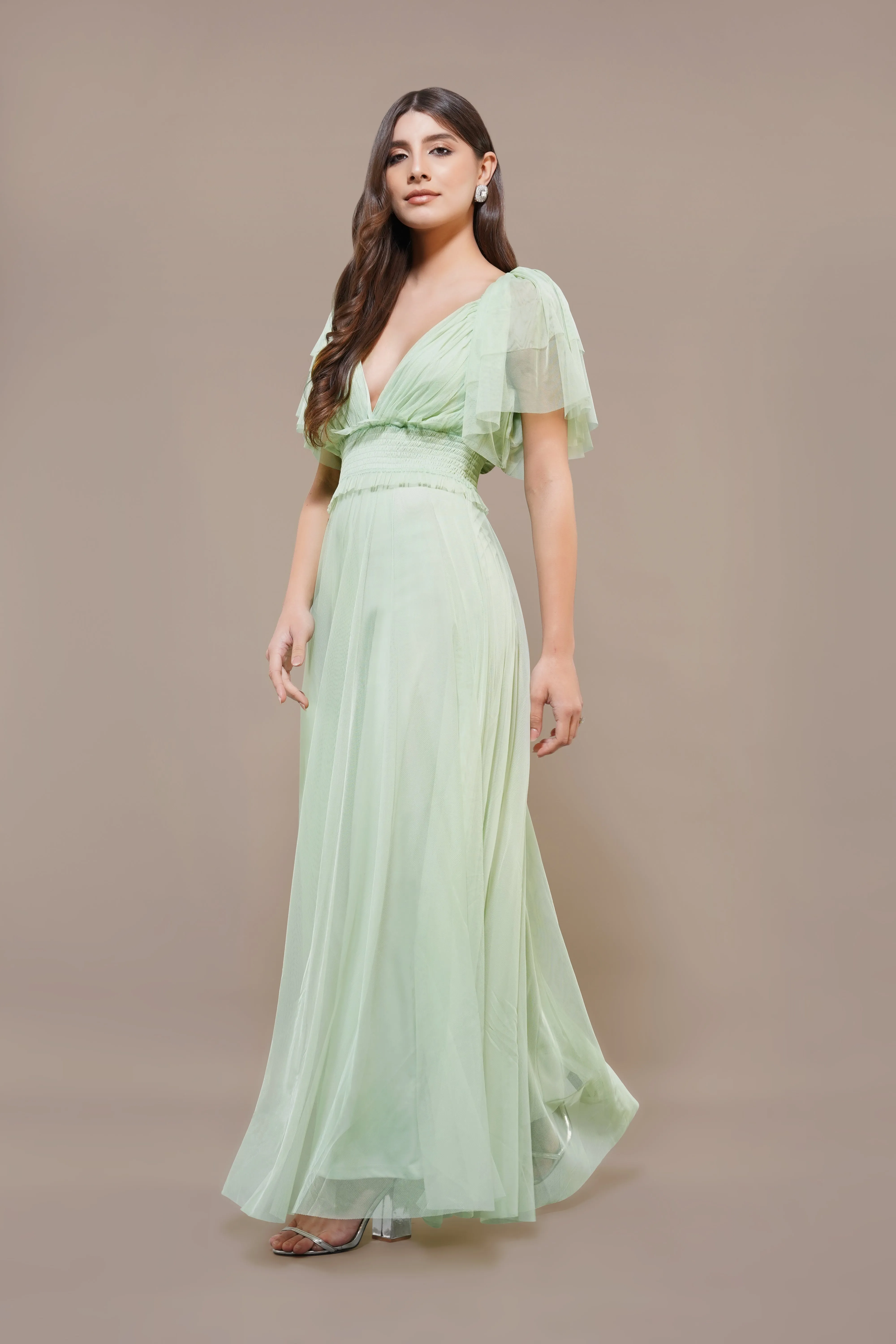 Shelby Maxi Dress in Sage Green sold by Lace & Beads product image thumbnail 4