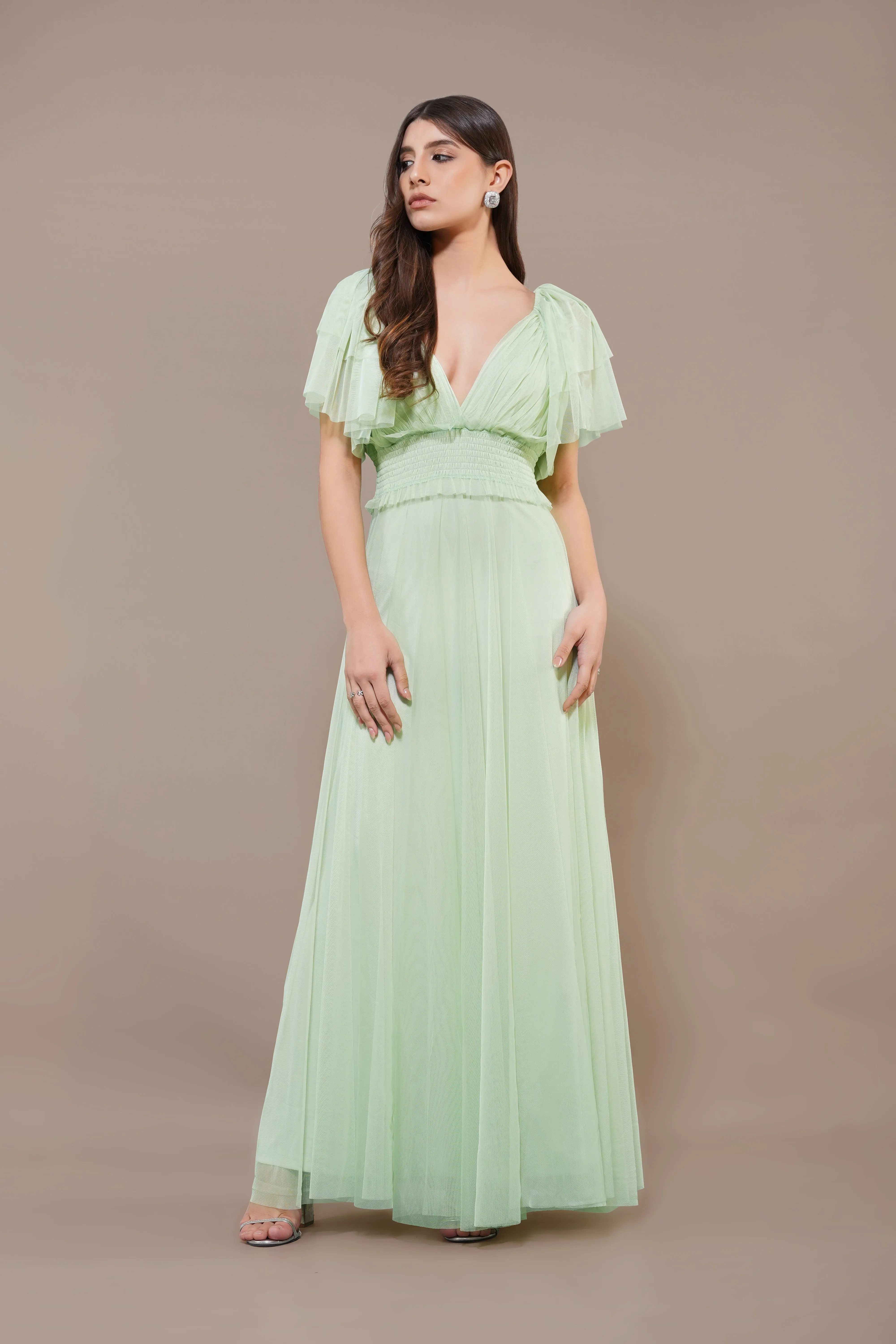 Shelby Maxi Dress in Sage Green sold by Lace & Beads product image thumbnail 2