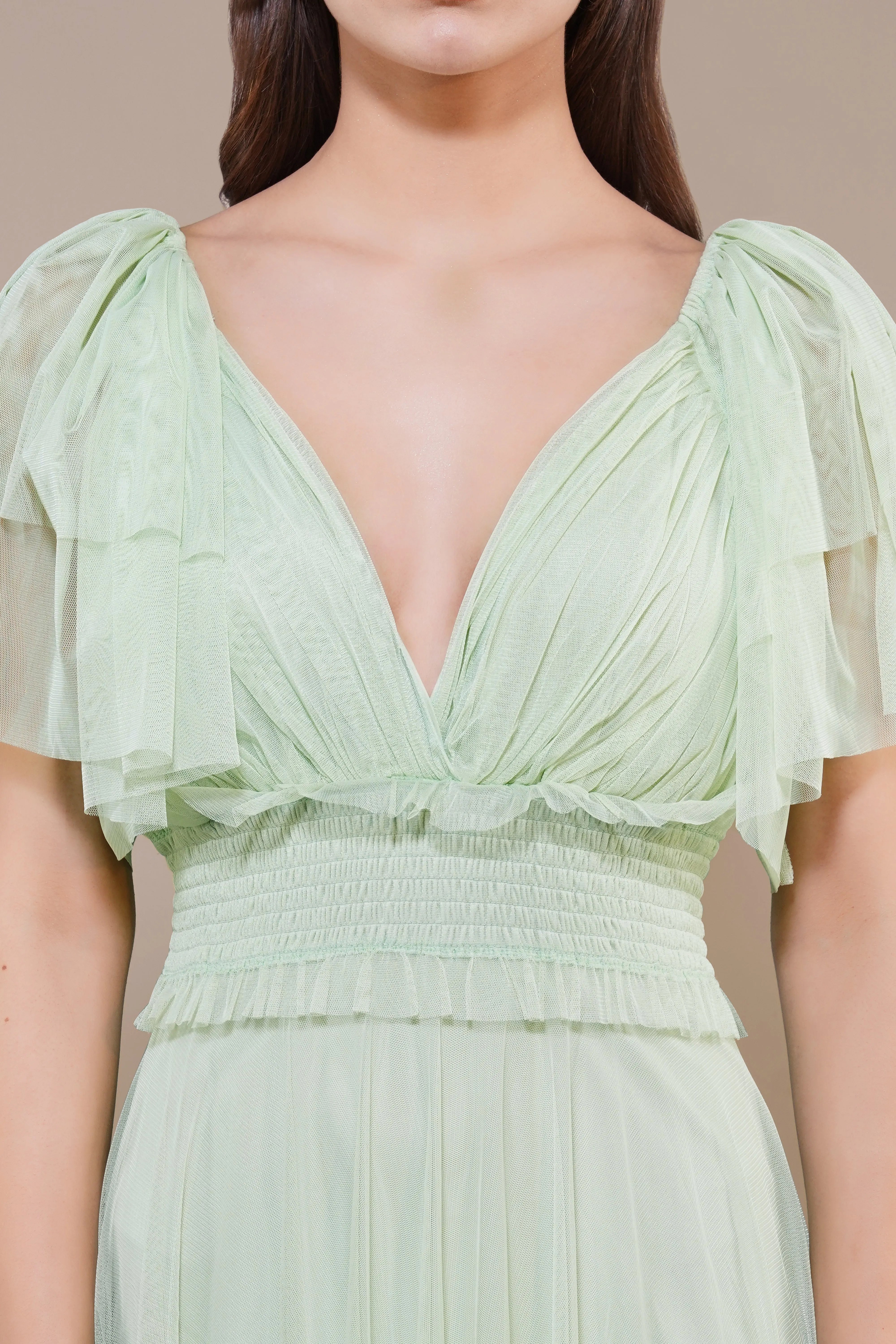 Shelby Maxi Dress in Sage Green sold by Lace & Beads product image thumbnail 5