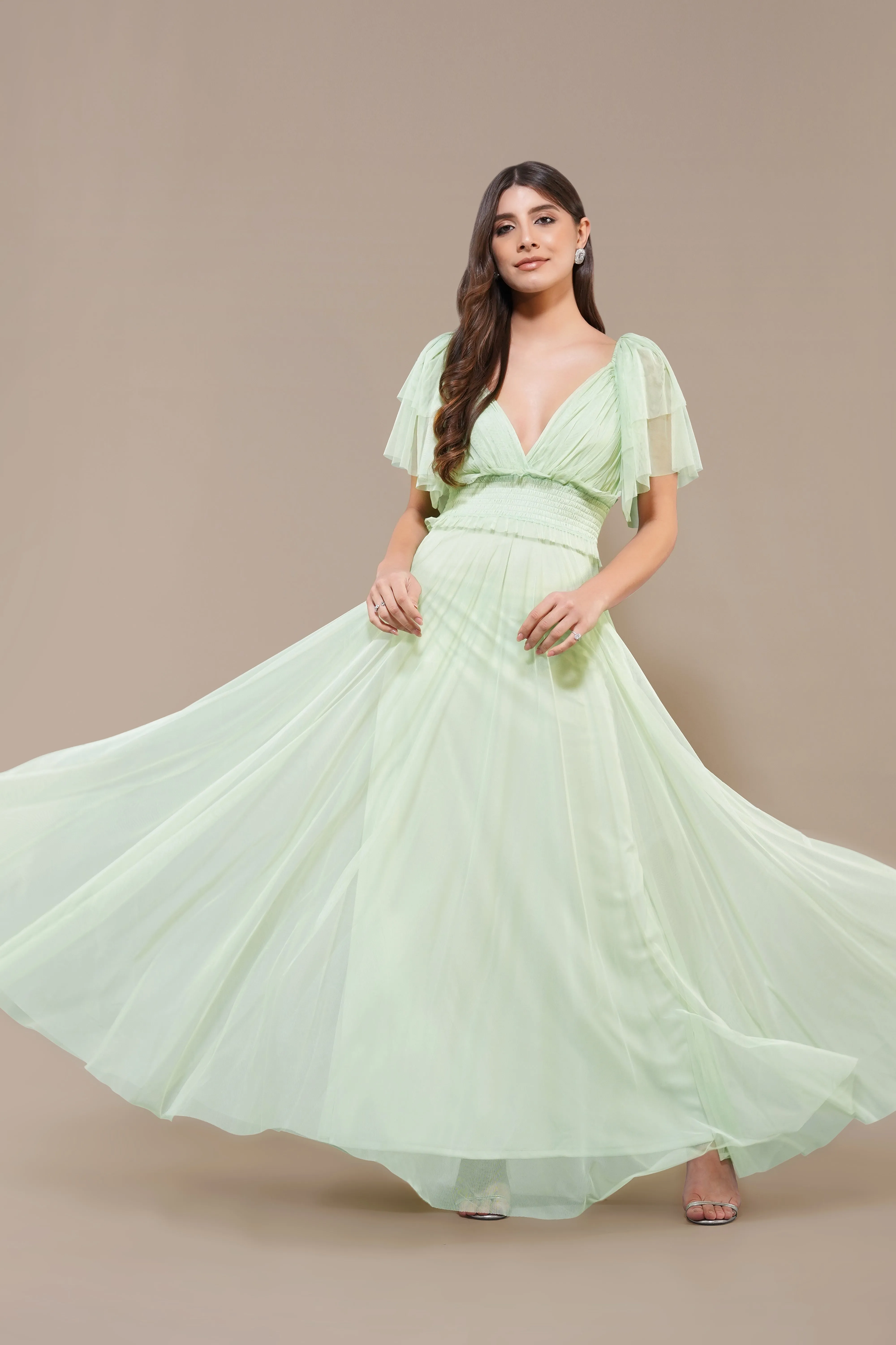 Shelby Maxi Dress in Sage Green sold by Lace & Beads product image thumbnail 3